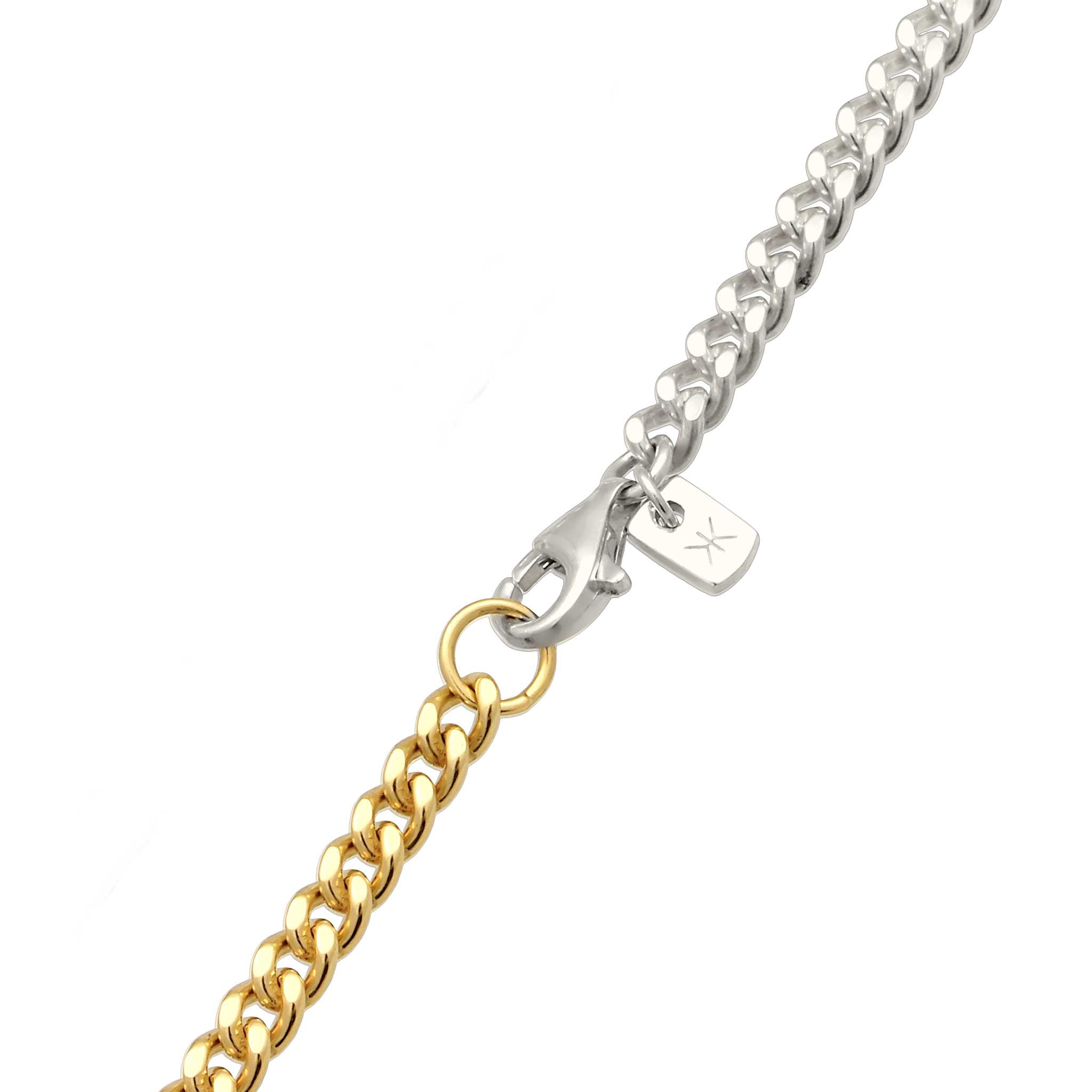 Zweifarbig - KUZZOI | Panzer-Halskette Bicolor | 925 Sterling Silber