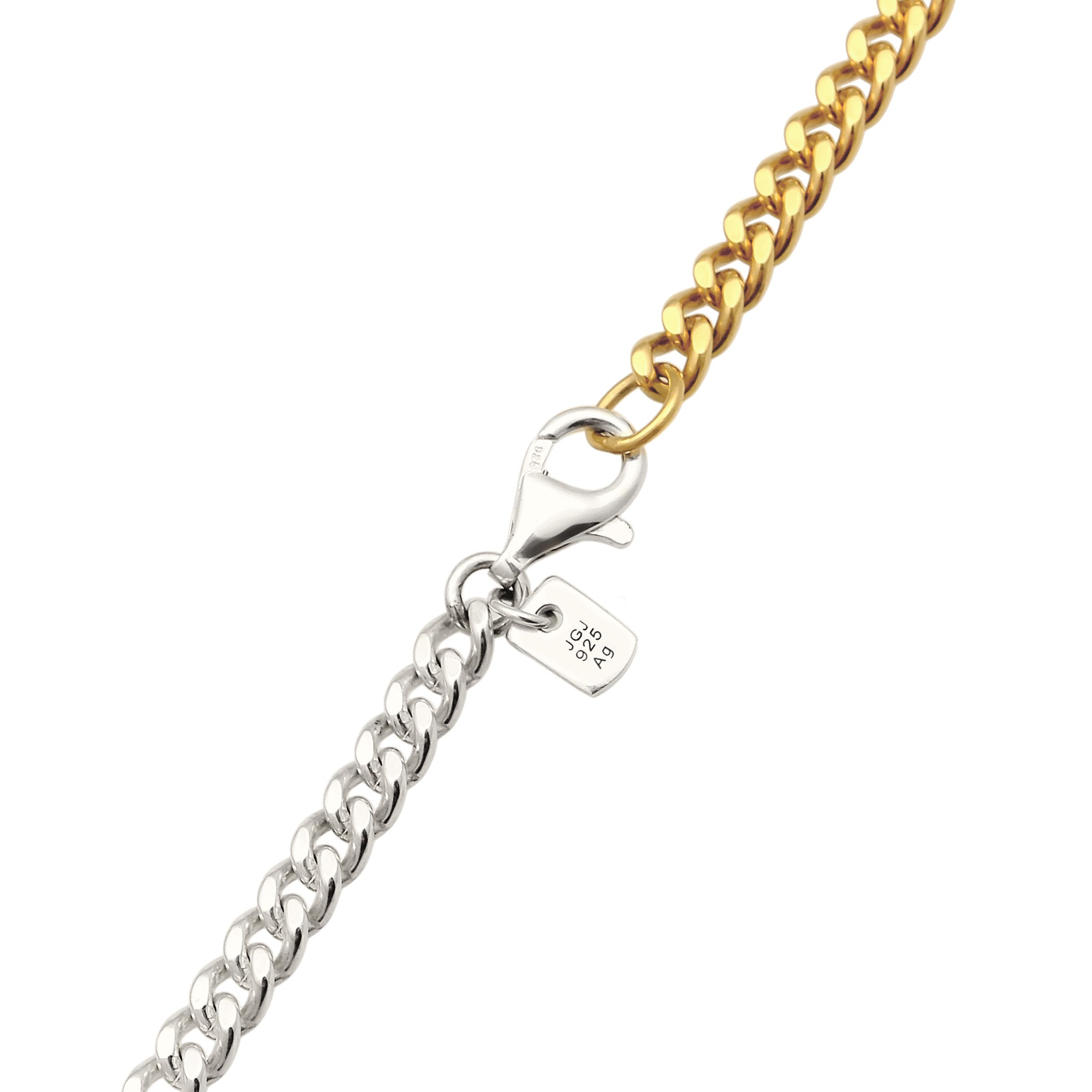 Zweifarbig - KUZZOI | Panzer-Halskette Bicolor | 925 Sterling Silber