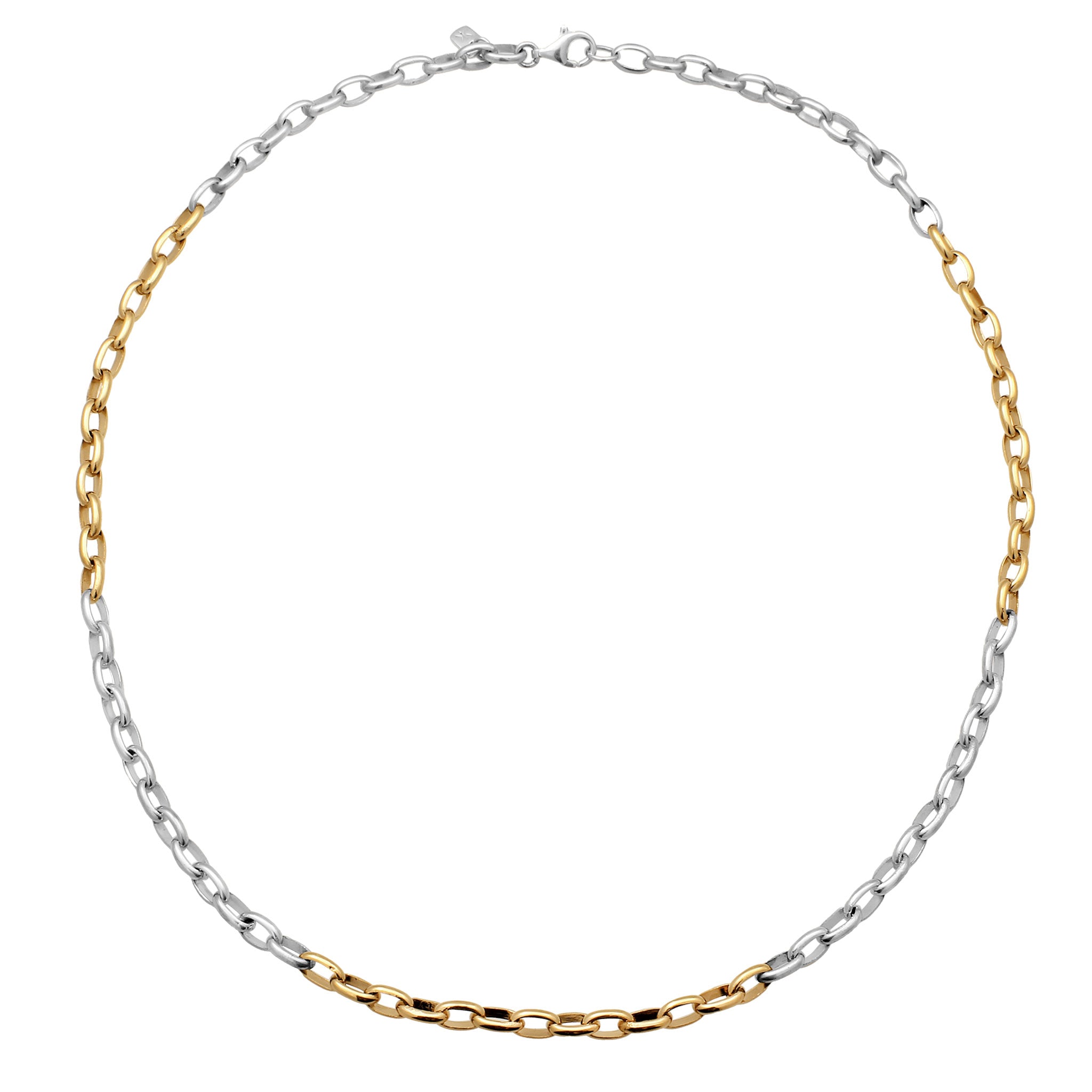 Zweifarbig - KUZZOI | Anker-Halskette Bicolor | 925 Sterling Silber vergoldet