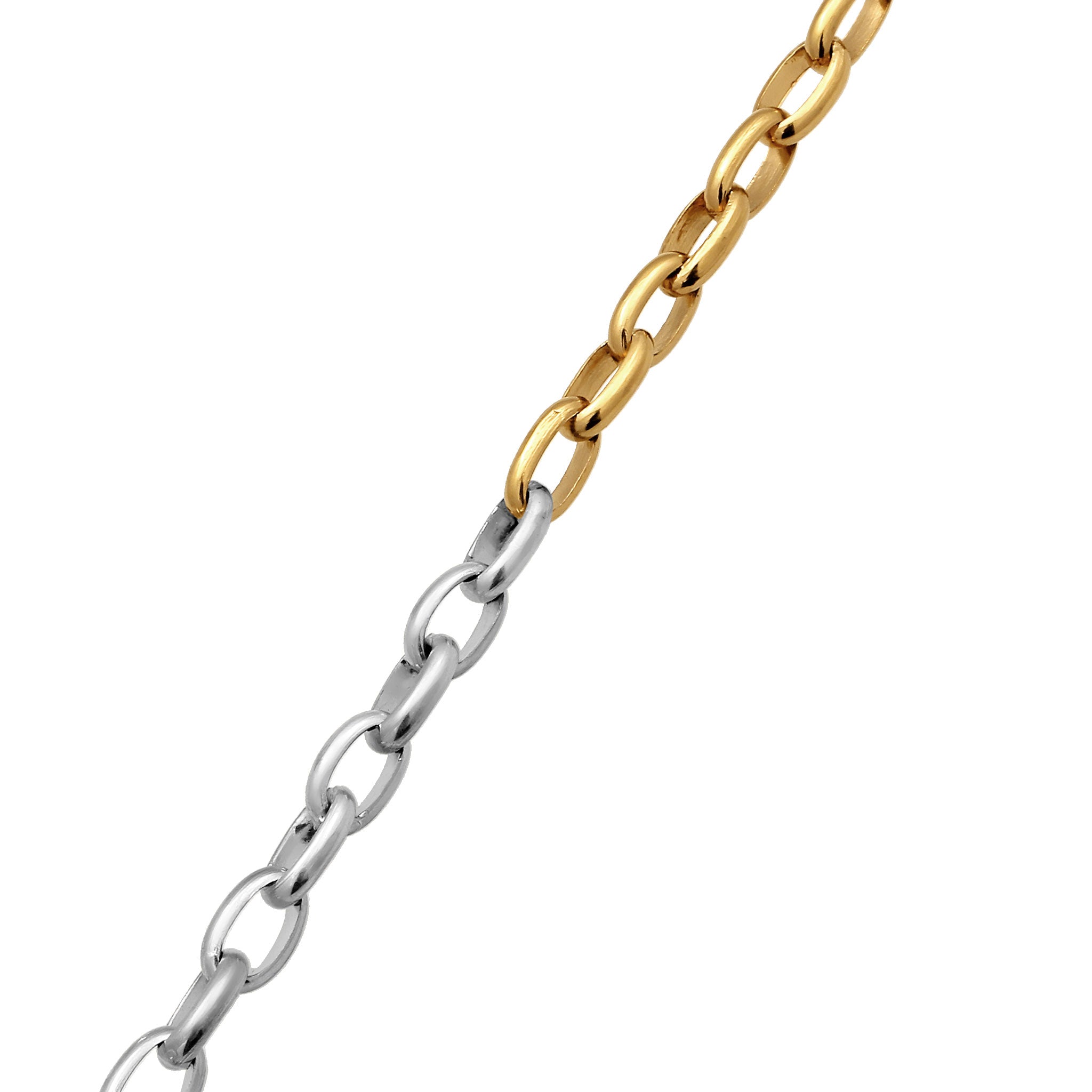 Zweifarbig - KUZZOI | Anker-Halskette Bicolor | 925 Sterling Silber vergoldet