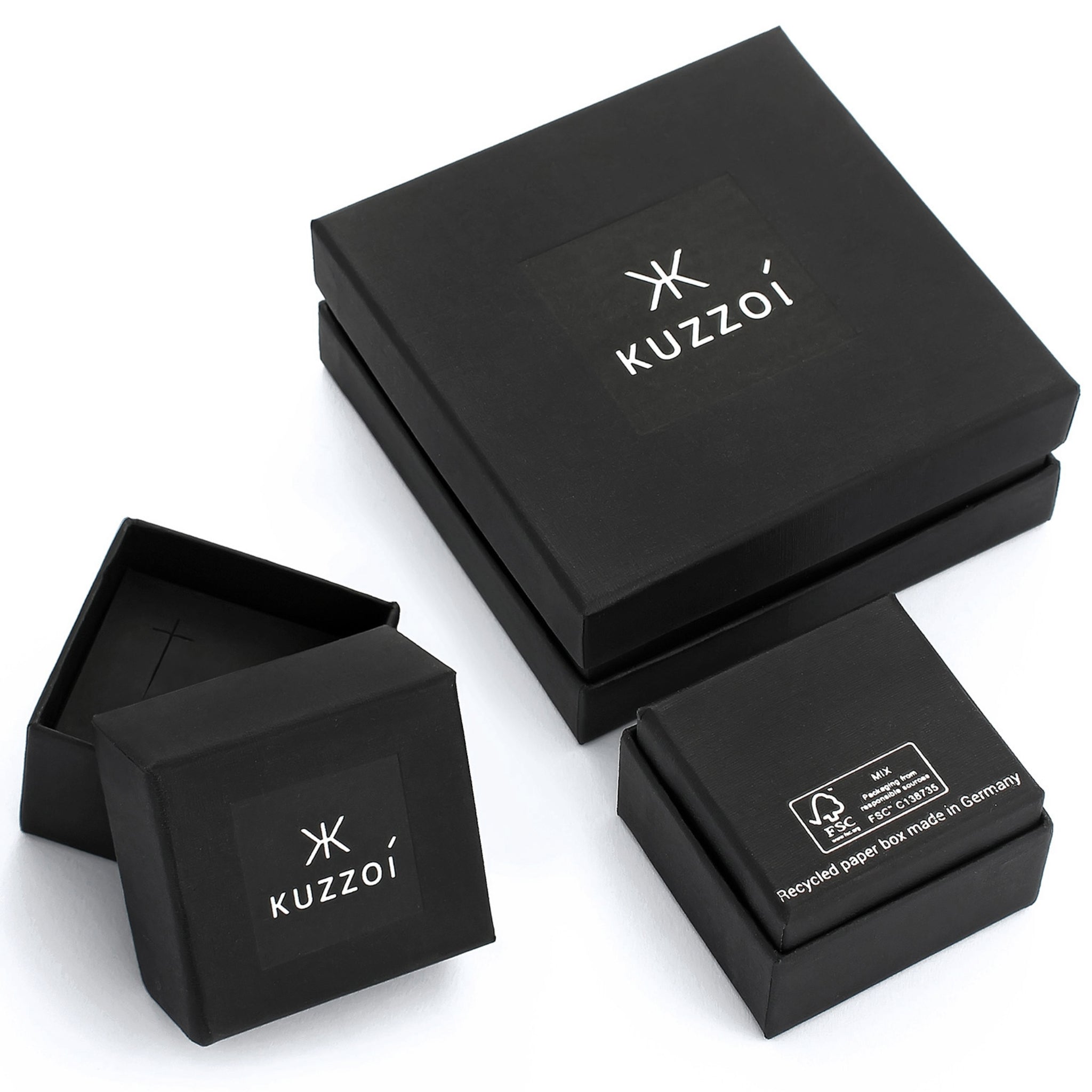 Zweifarbig - KUZZOI | Anker-Halskette Bicolor | 925 Sterling Silber vergoldet