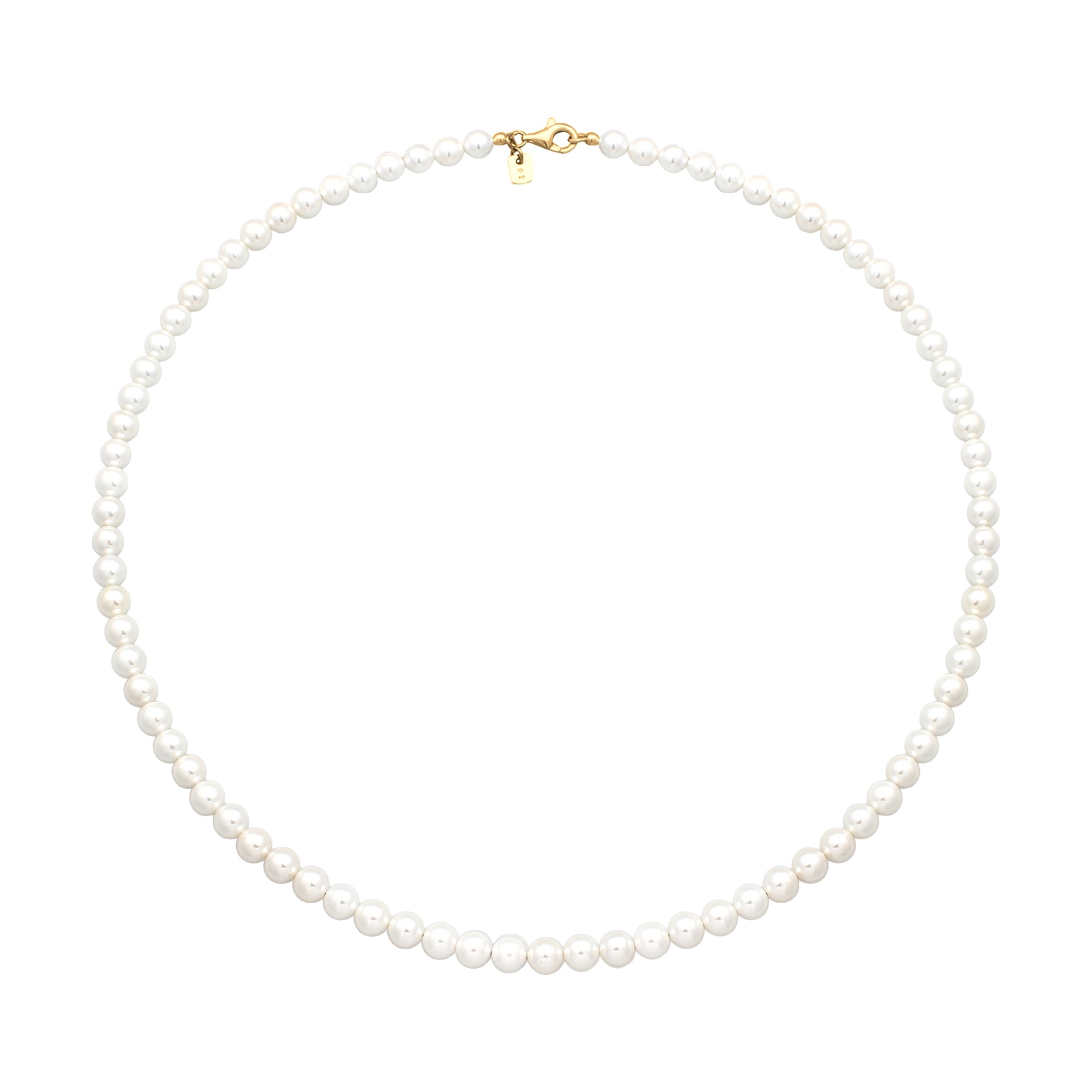 Gold - KUZZOI | Halskette | Muschelkernperlen (Weiß) | 925 Sterling Silber vergoldet