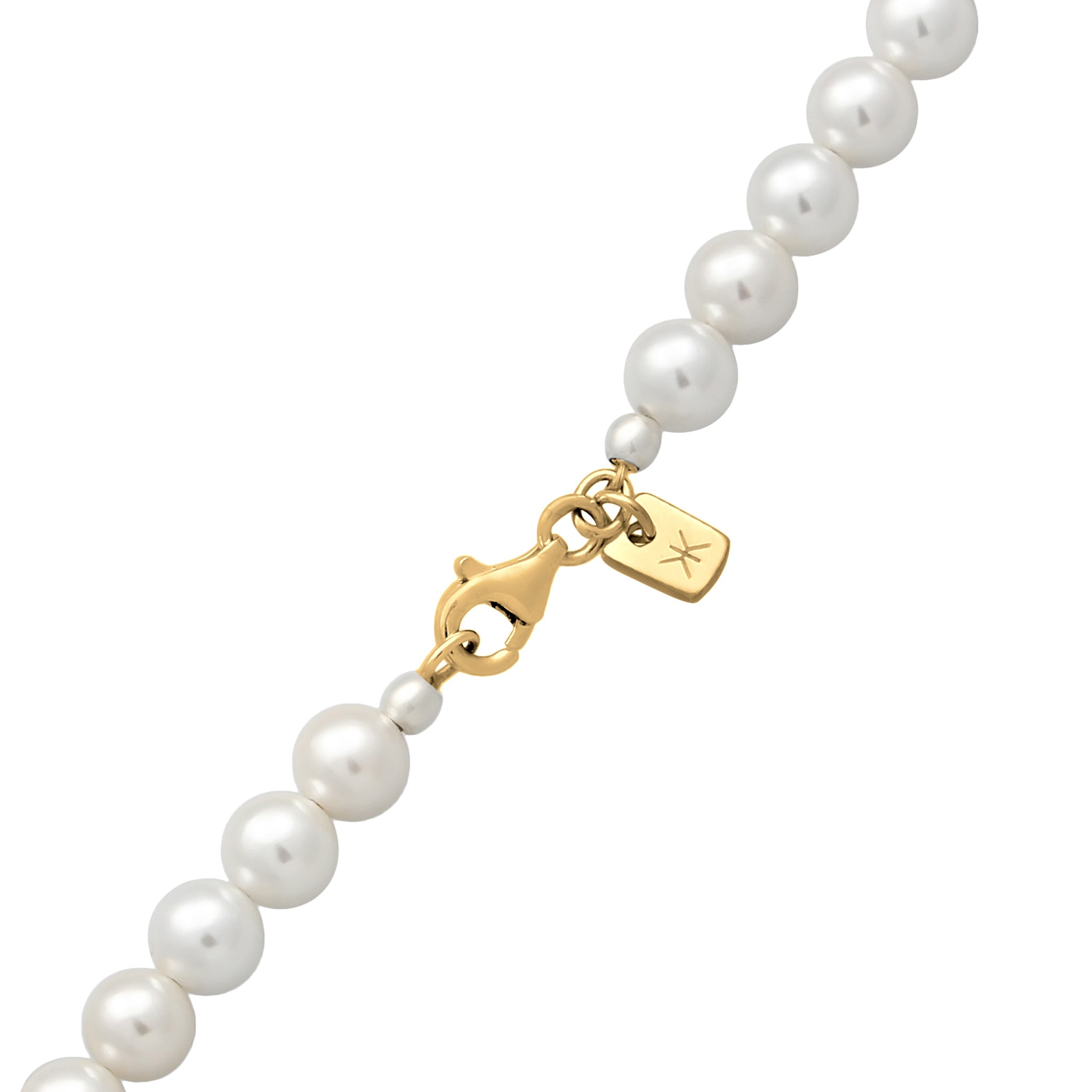 Gold - KUZZOI | Halskette | Muschelkernperlen (Weiß) | 925 Sterling Silber vergoldet