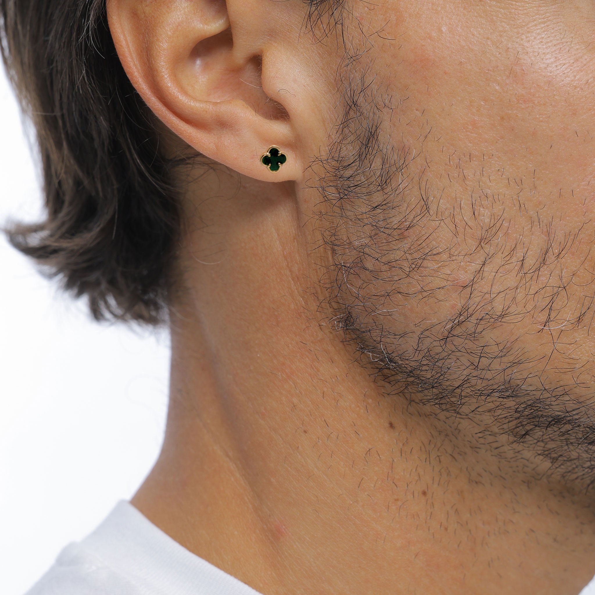 Gold - KUZZOI | Ohrstecker Kleeblatt | Emaille (Grün) | 925 Sterling Silber vergoldet