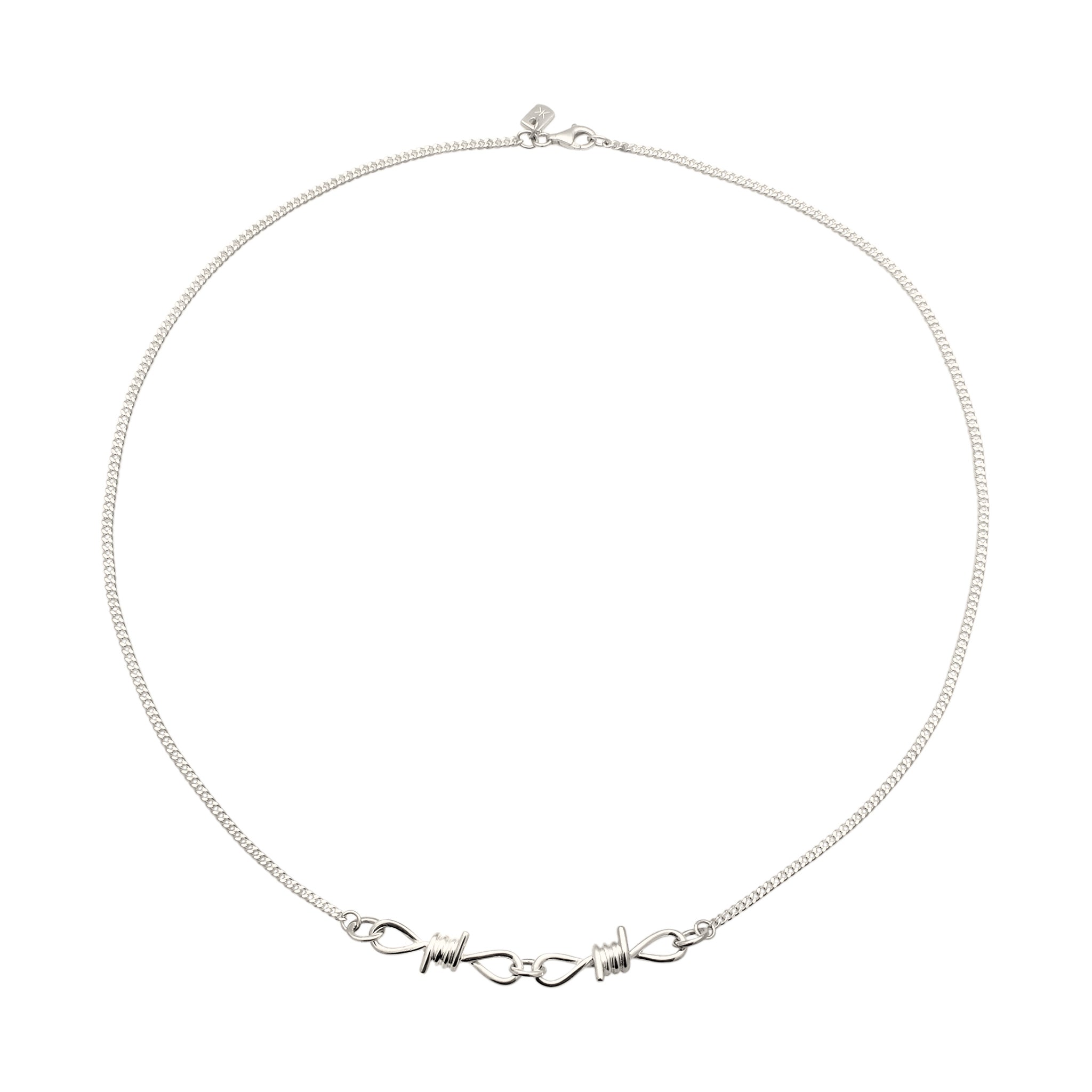 Silber - KUZZOI | Panzer-Halskette Stacheldraht Anhänger | 925 Sterling Silber