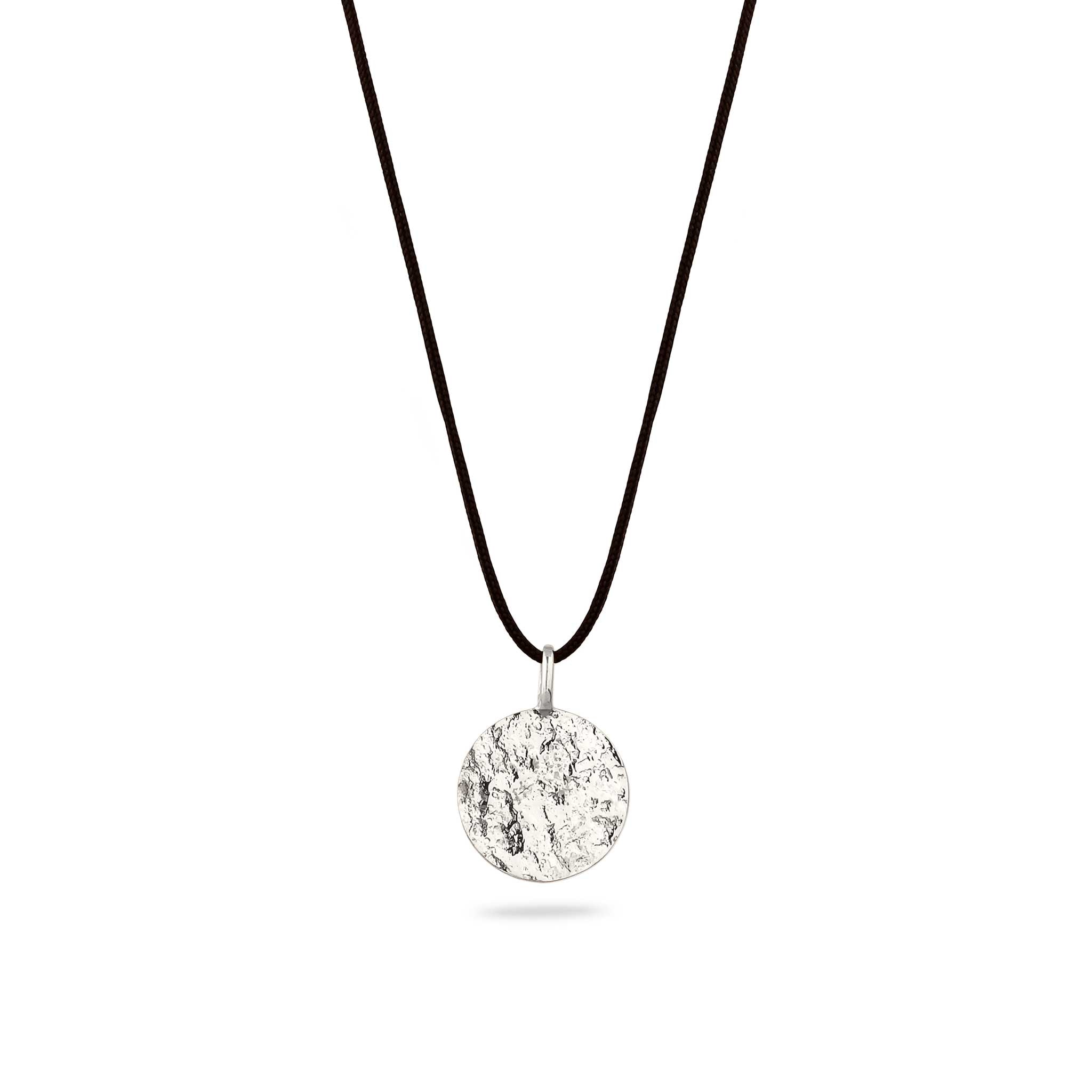 Silber - KUZZOI | Halskette Plättchen | Nylon (Schwarz) | 925 Sterling Silber