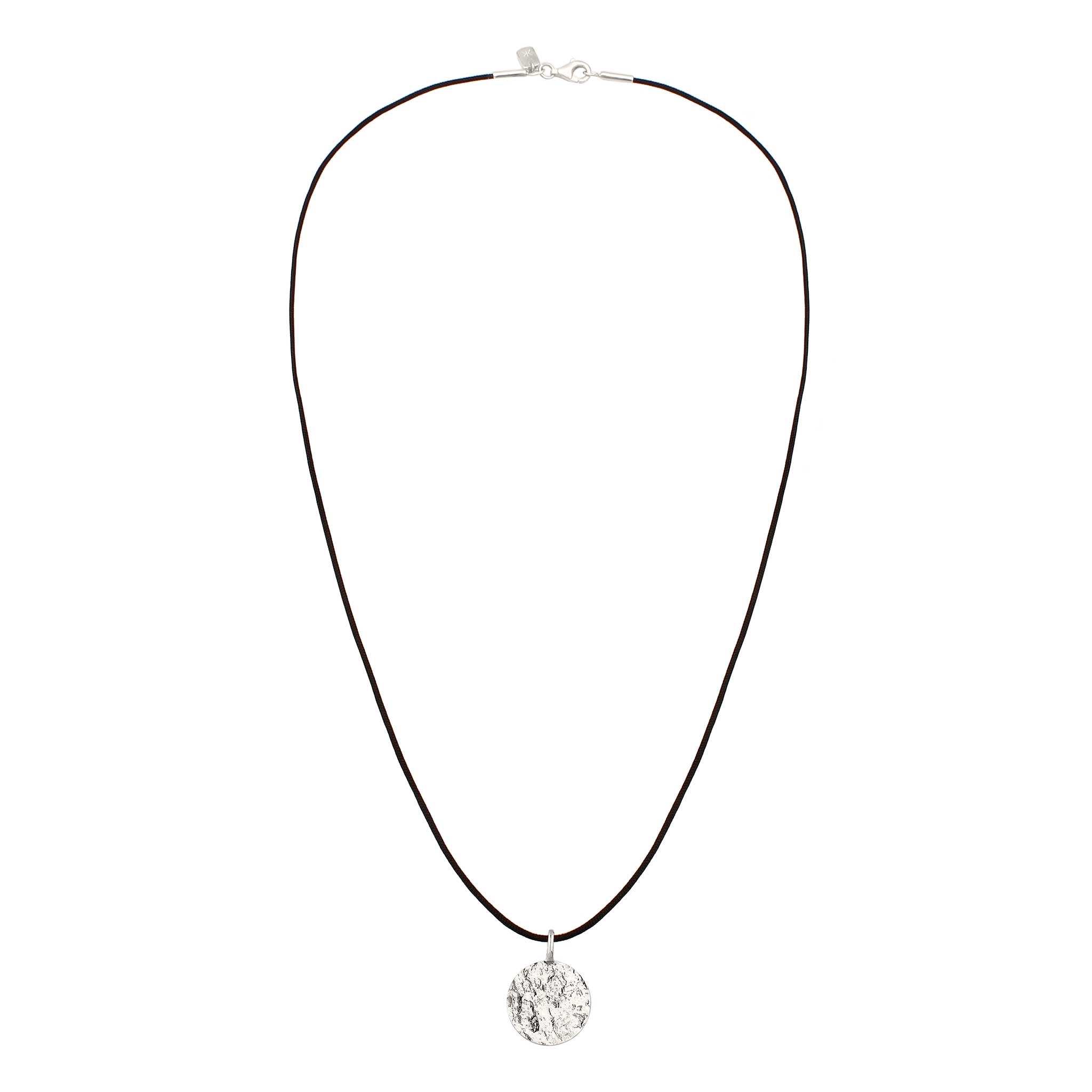 Silber - KUZZOI | Halskette Plättchen | Nylon (Schwarz) | 925 Sterling Silber