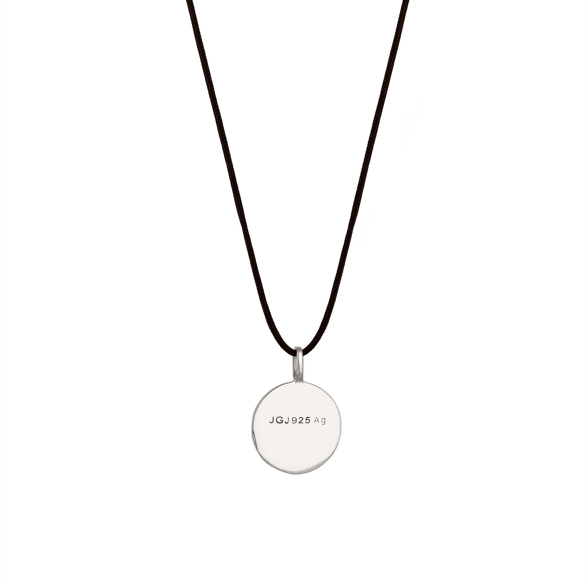 Silber - KUZZOI | Halskette Plättchen | Nylon (Schwarz) | 925 Sterling Silber