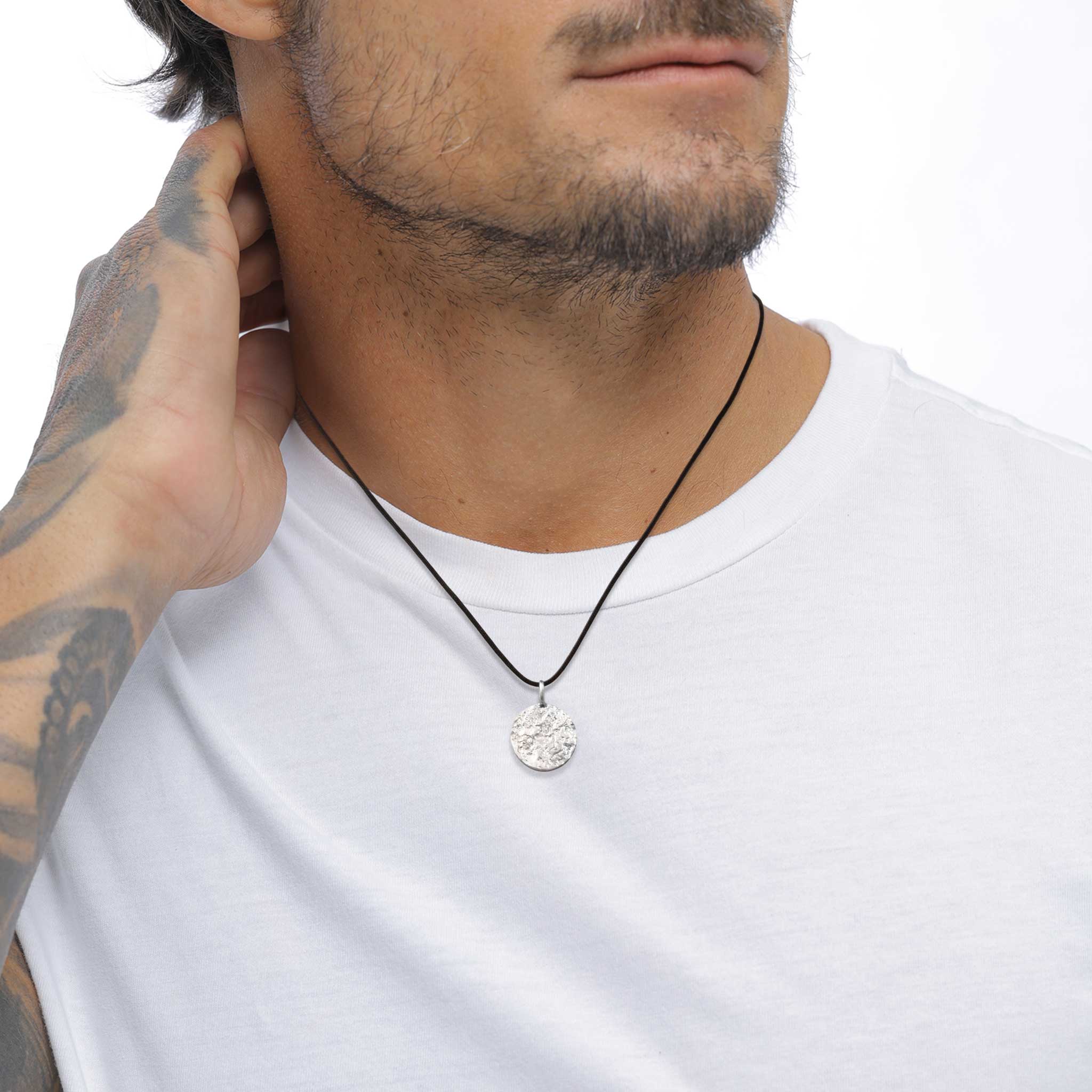 Silber - KUZZOI | Halskette Plättchen | Nylon (Schwarz) | 925 Sterling Silber