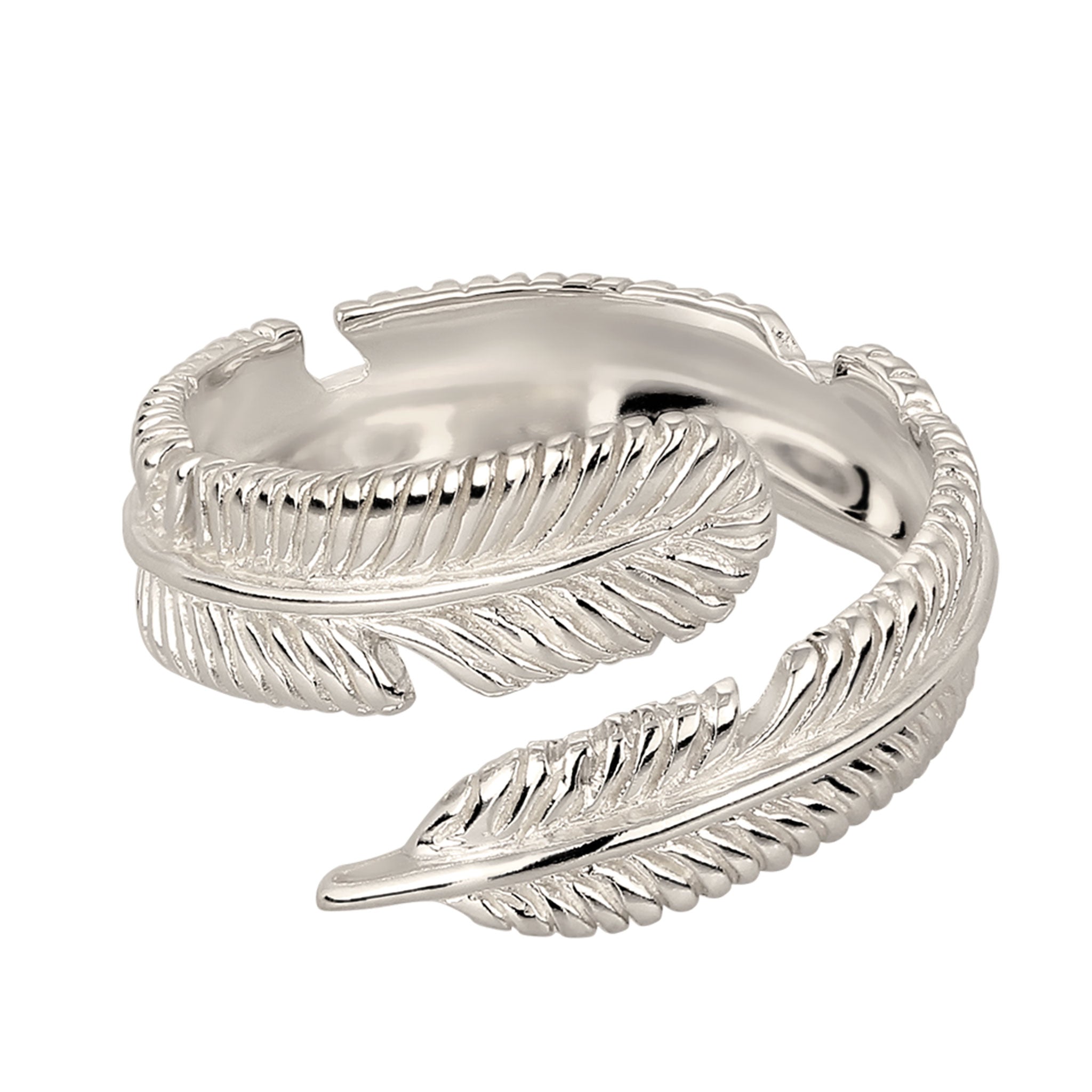 Silber - KUZZOI | Wickelring Feder | 925 Sterling Silber