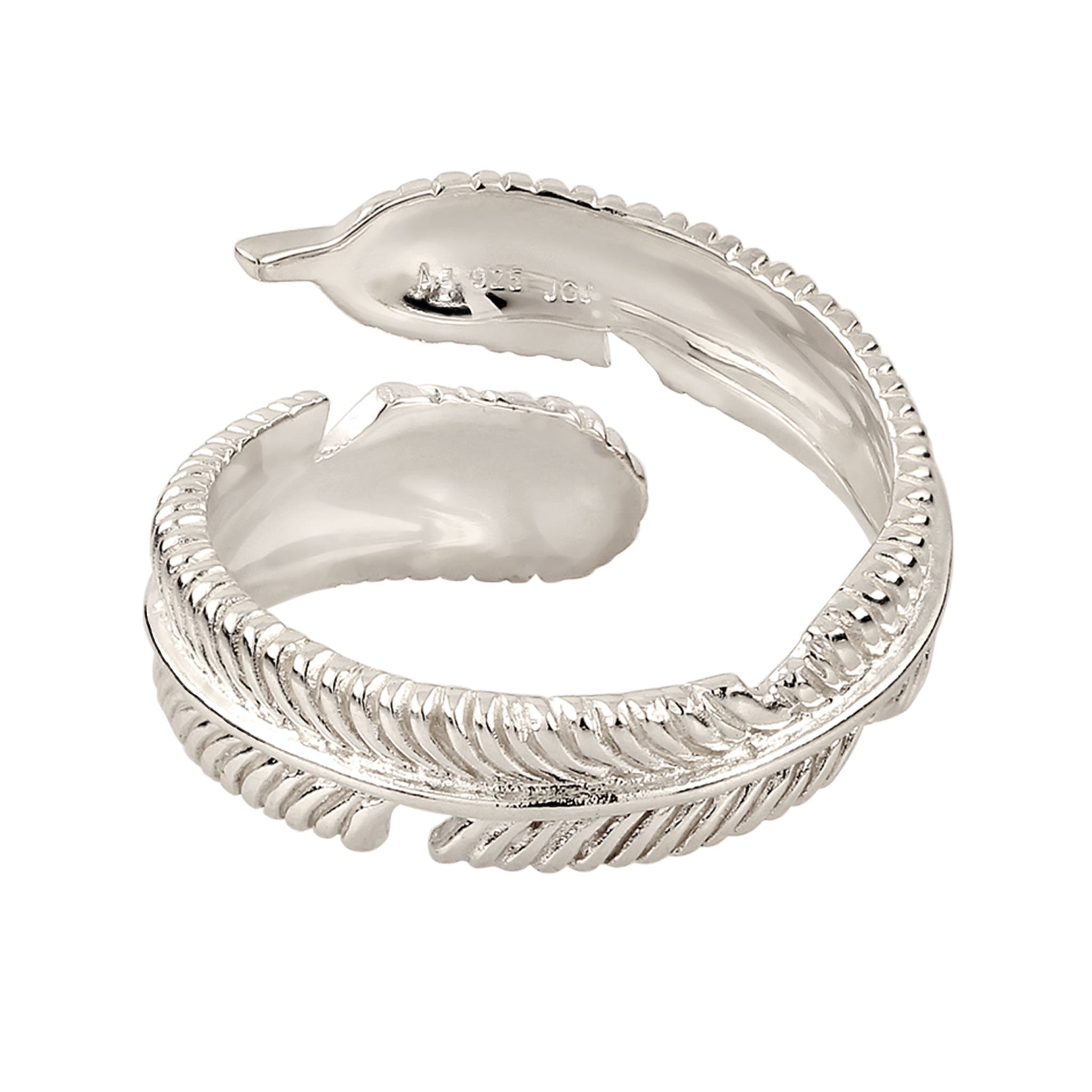 Silber - KUZZOI | Wickelring Feder | 925 Sterling Silber