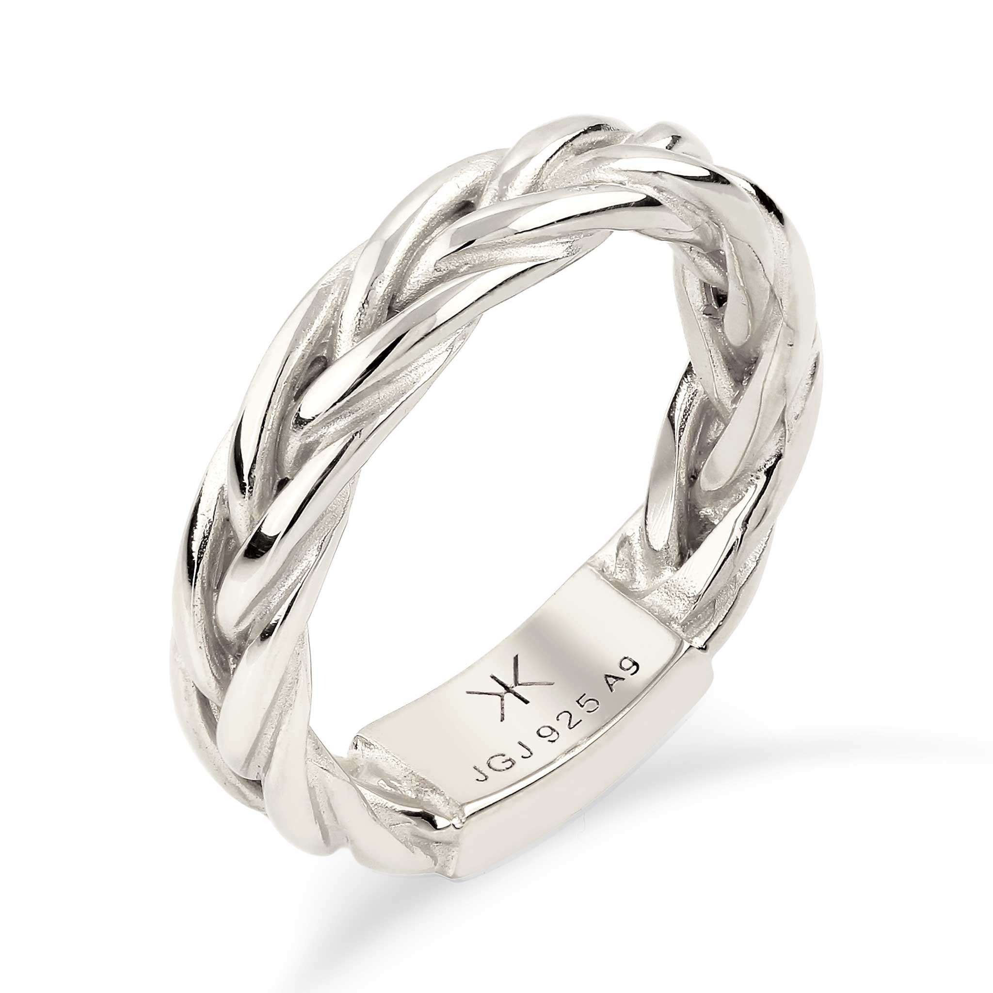 Silber - KUZZOI | Bandring Zopfmuster | 925 Sterling Silber