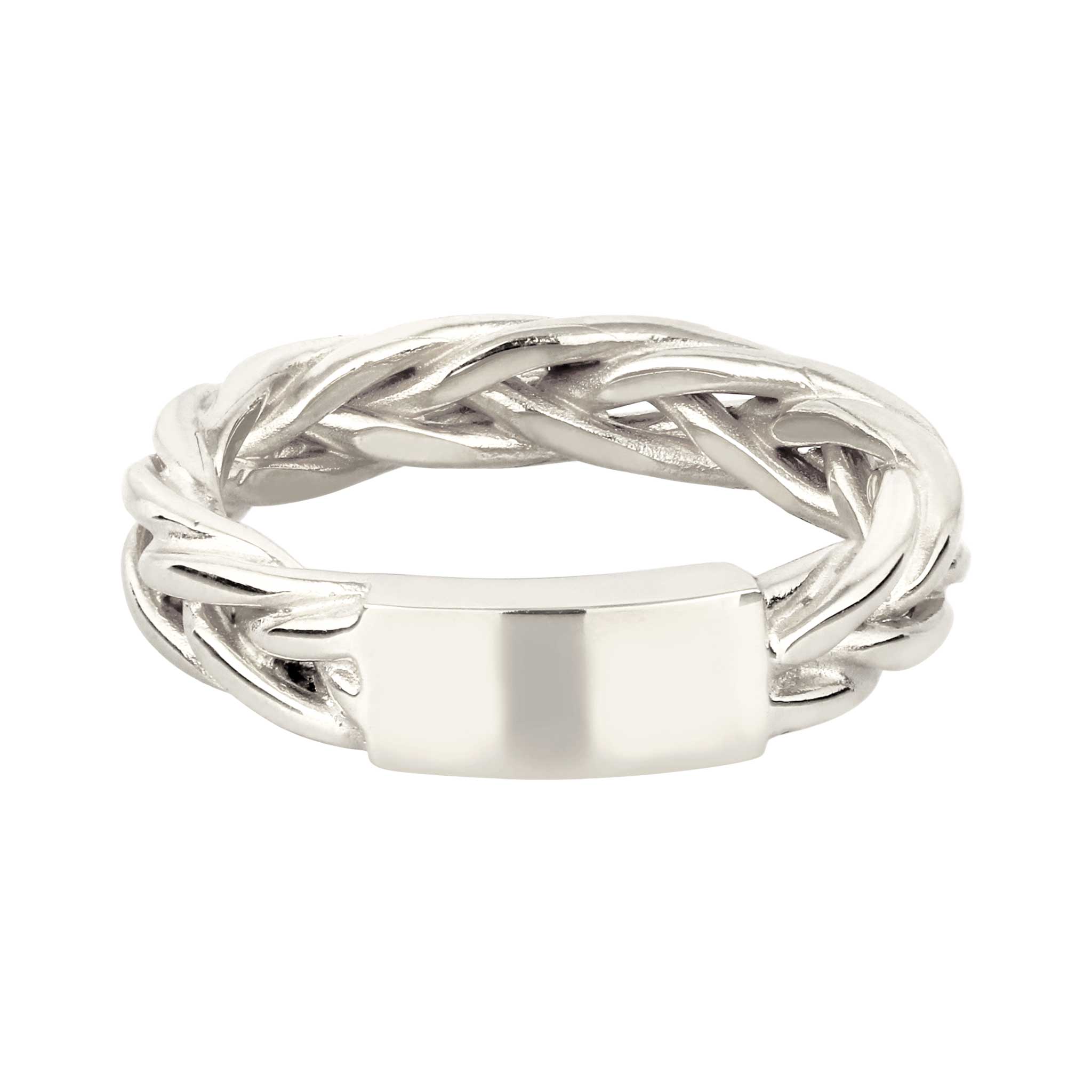 Silber - KUZZOI | Bandring Zopfmuster | 925 Sterling Silber