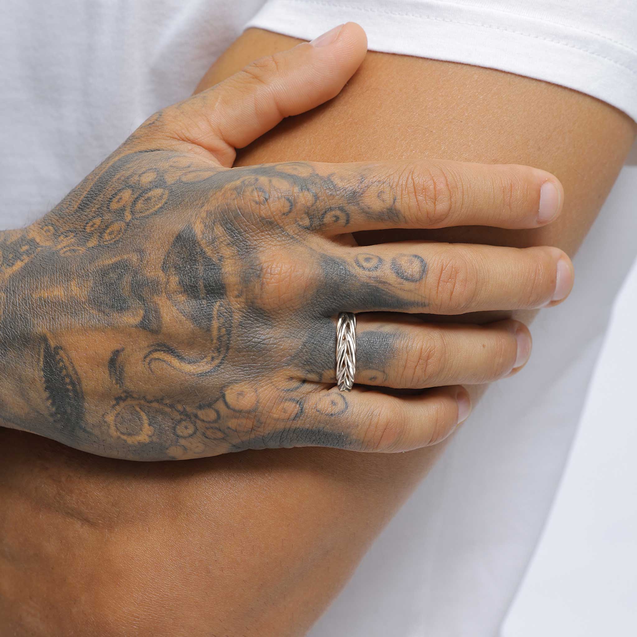 Silber - KUZZOI | Bandring Zopfmuster | 925 Sterling Silber