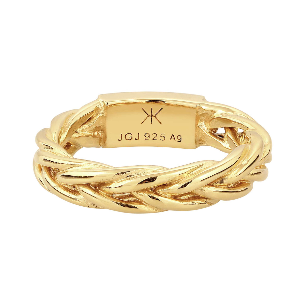 Gold - KUZZOI | Bandring Zopfmuster | 925 Sterling Silber
