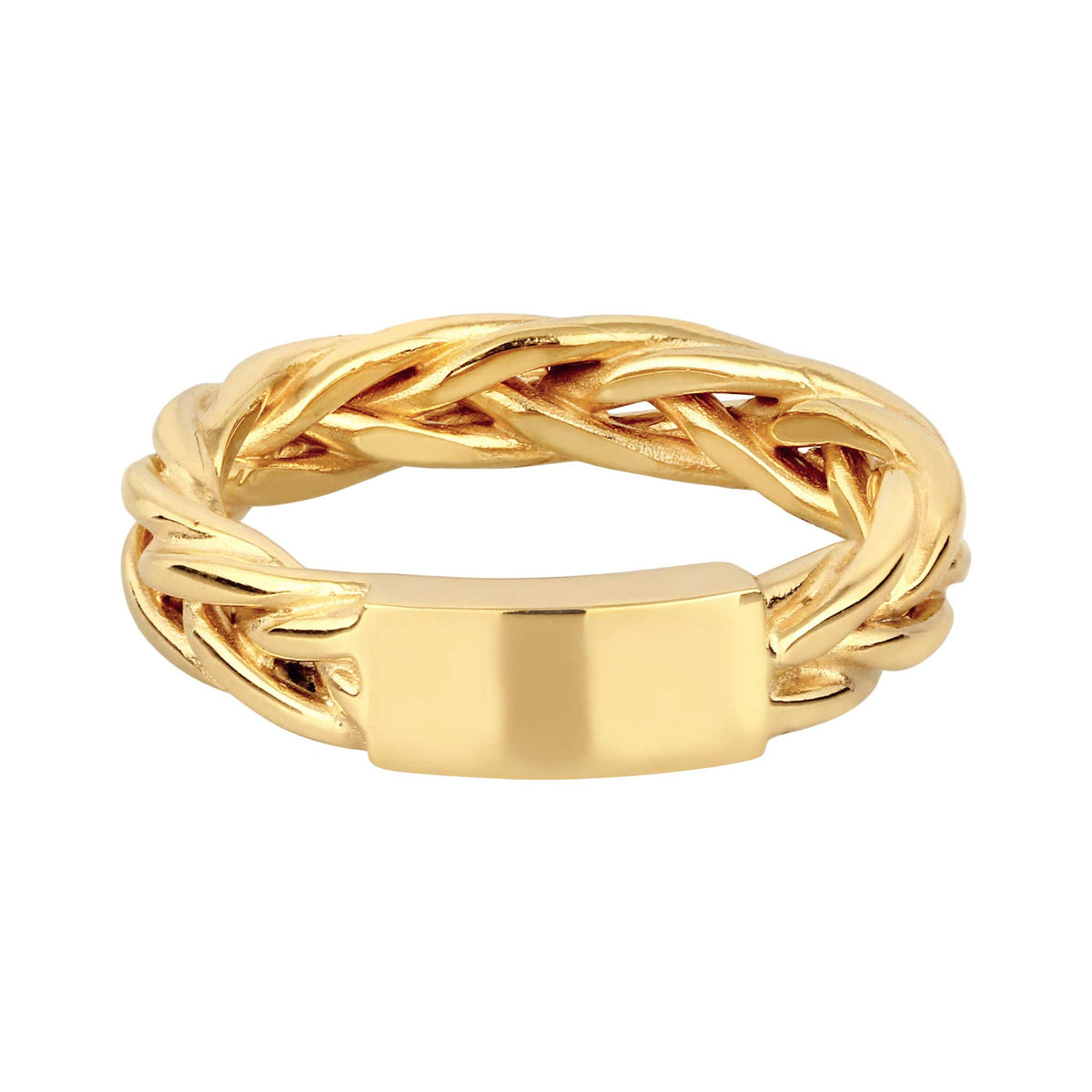 Gold - KUZZOI | Bandring Zopfmuster | 925 Sterling Silber
