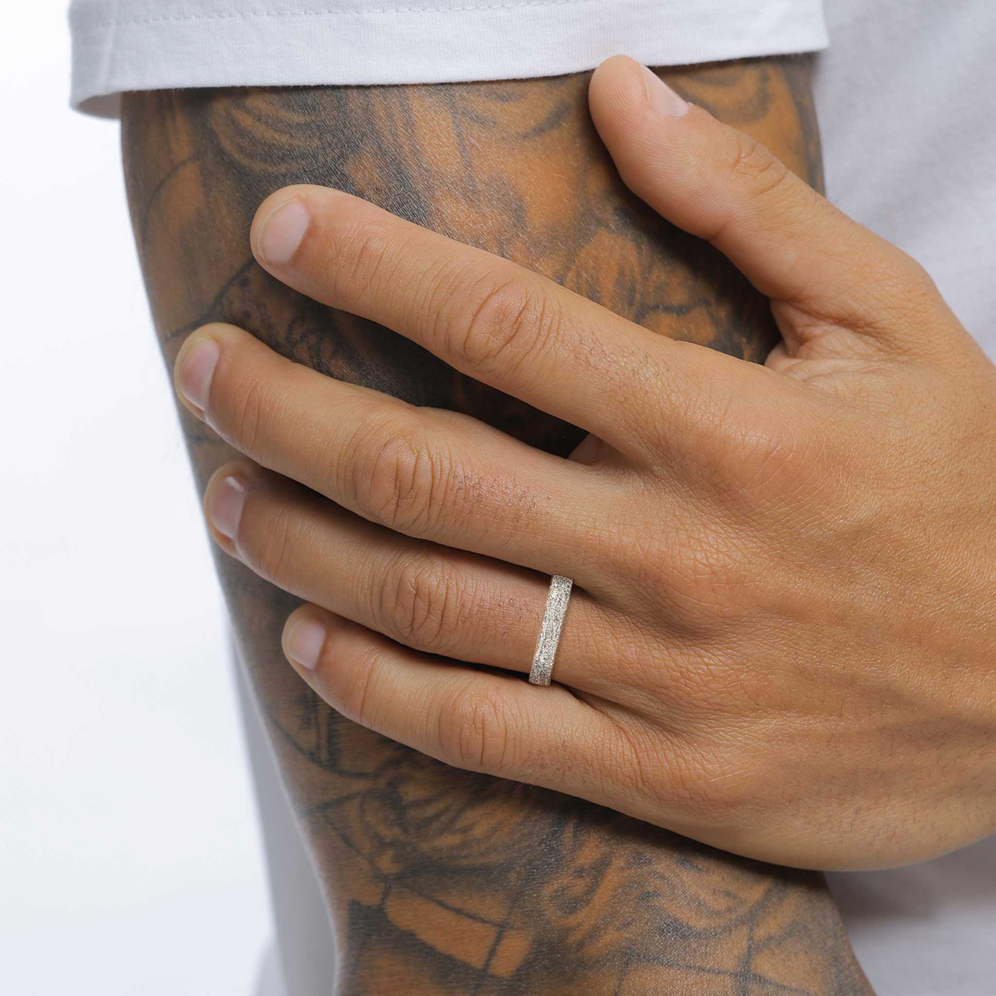 Silber - KUZZOI | Bandring Strukturiert | 925 Sterling Silber