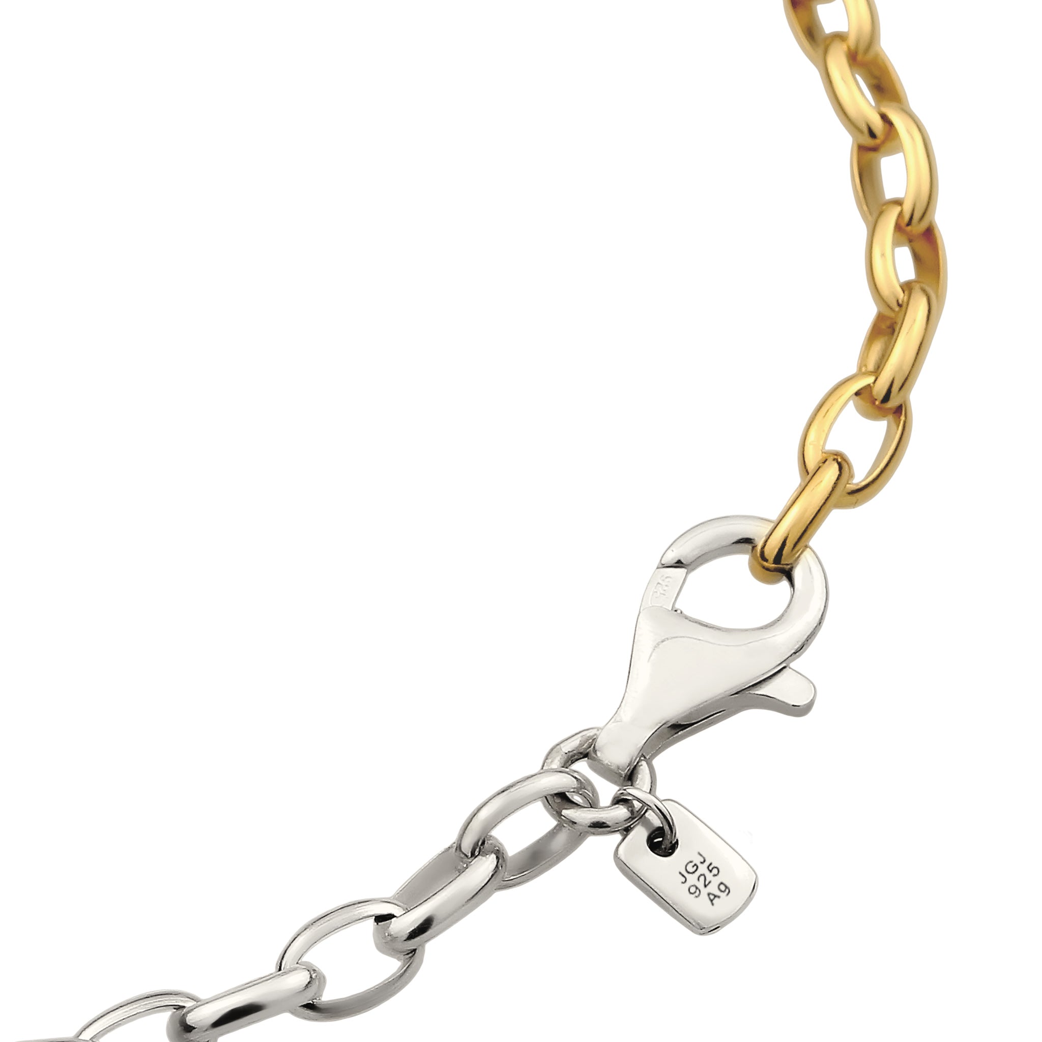 Zweifarbig - KUZZOI | Glieder-Armband Bicolor | mit Kristallen von Swarovski® (Weiß) | 925 Sterling Silber