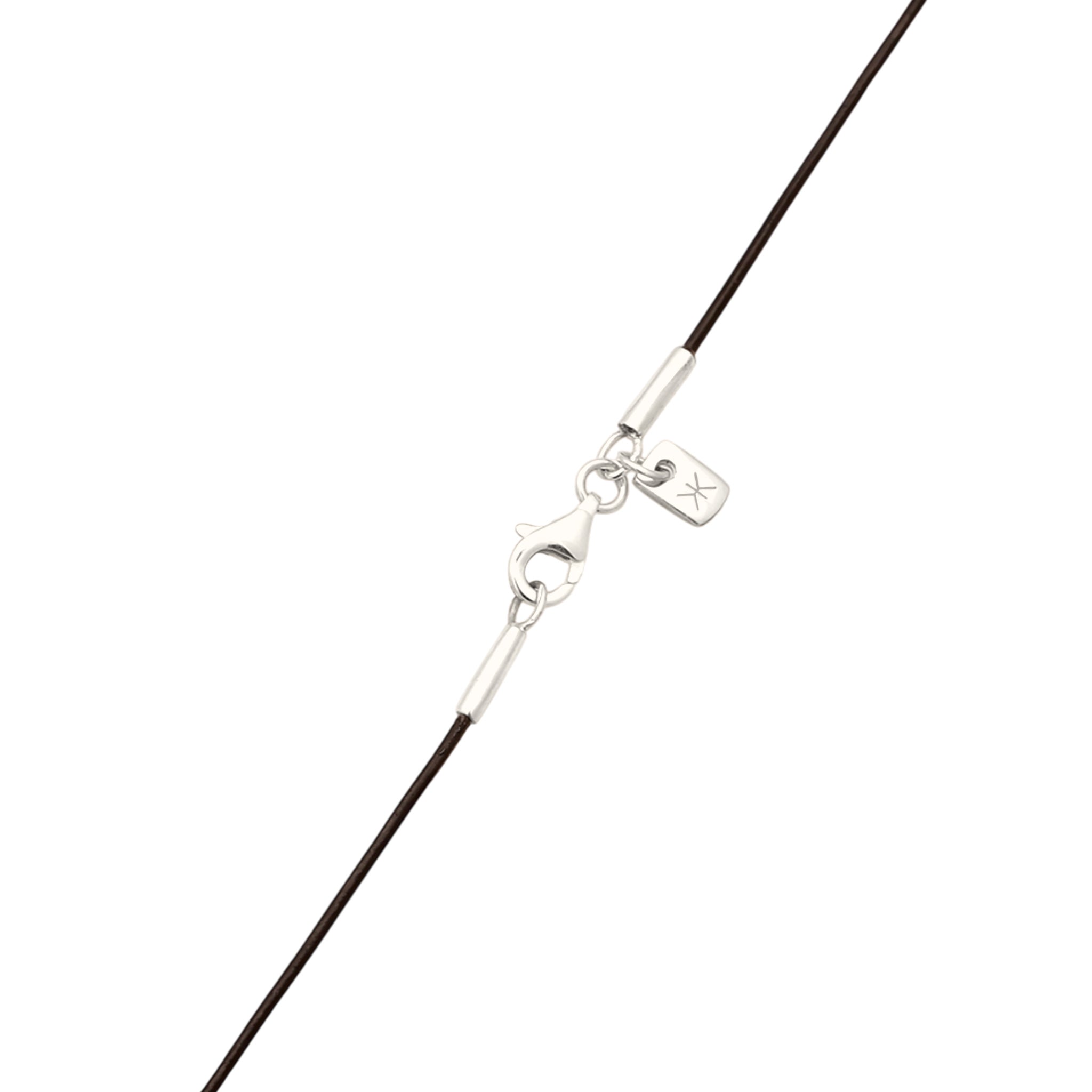 Schwarz - KUZZOI | Halskette Schildkröte | Howlith & Lederkette (Schwarz) | 925 Sterling Silber