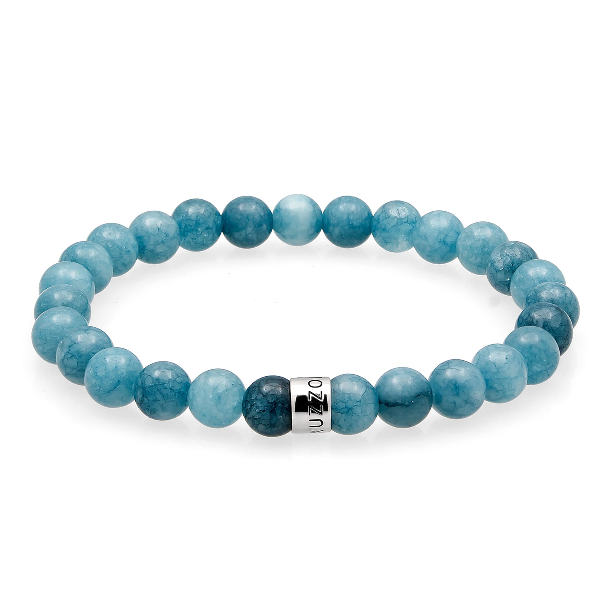 Blau - KUZZOI | Beads Armband | Achat (Aquamarin) | 925 Sterling Silber