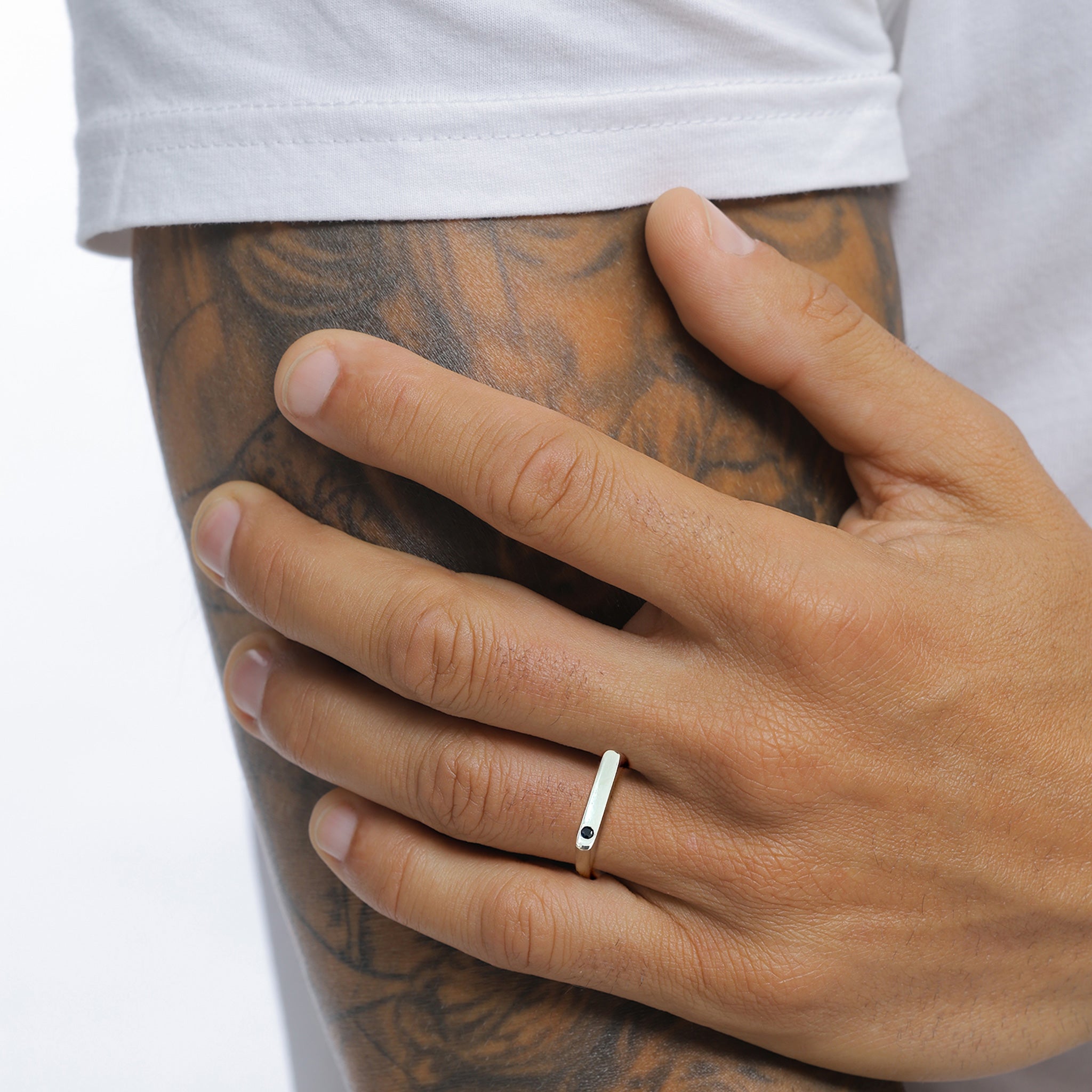 Silber - KUZZOI | Siegelring Filigran | Zirkonia (Schwarz) | 925 Sterling Silber