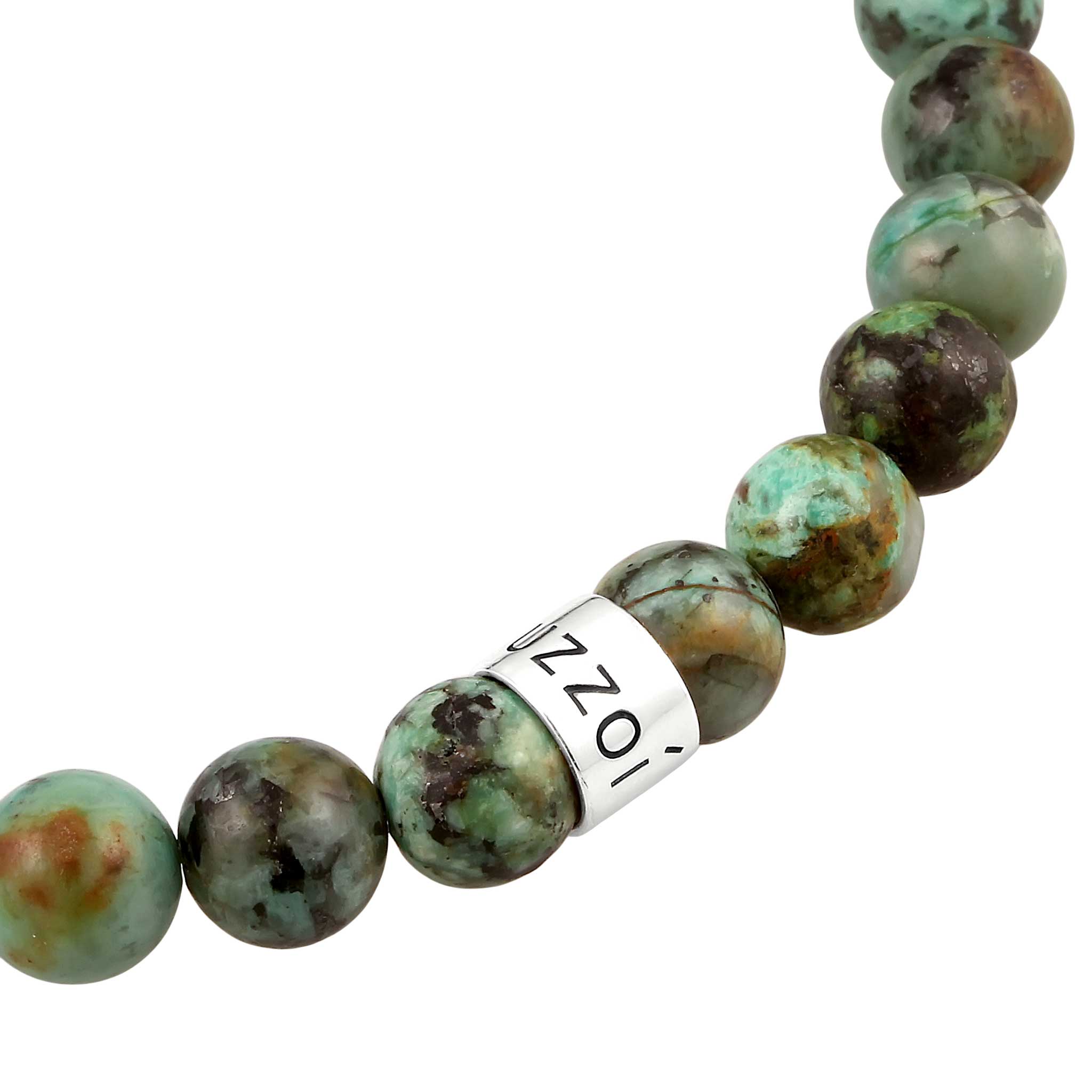 Grün - KUZZOI | Beads-Armband | Türkis Perlen (Grün-Braun) | 925 Sterling Silber