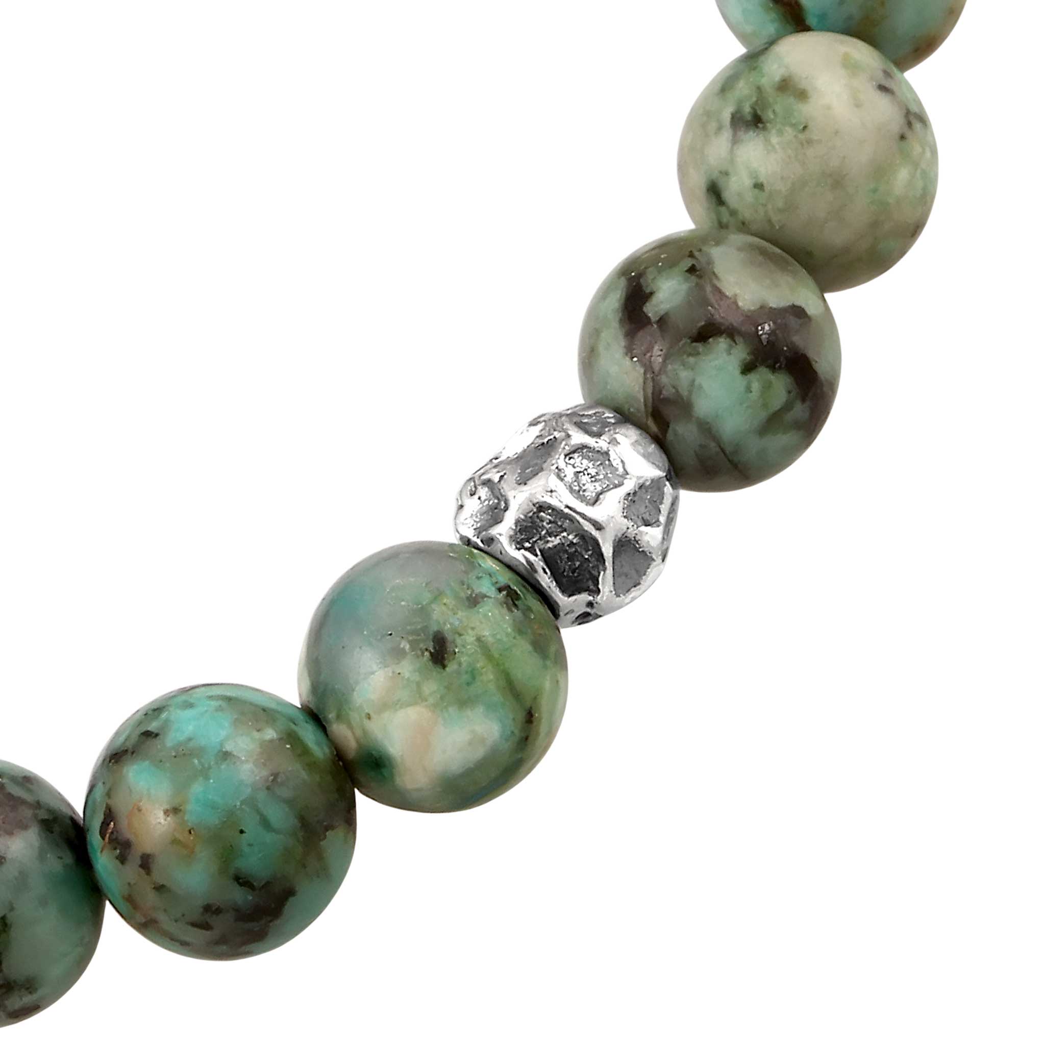 Grün - KUZZOI | Beads-Armband | Türkis Perlen (Grün-Braun) | 925 Sterling Silber