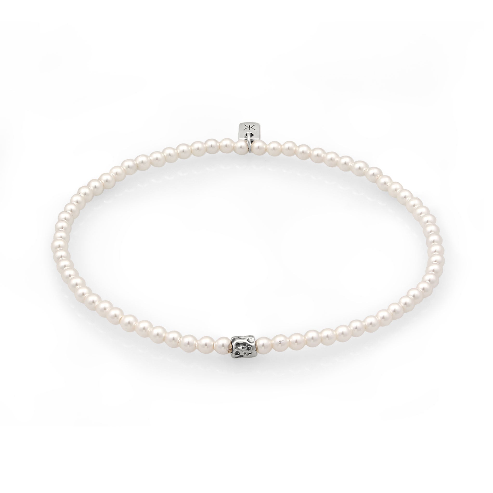 Silber - KUZZOI | Armband | Perlen von Swarovski® (Weiß) | 925 Sterling Silber