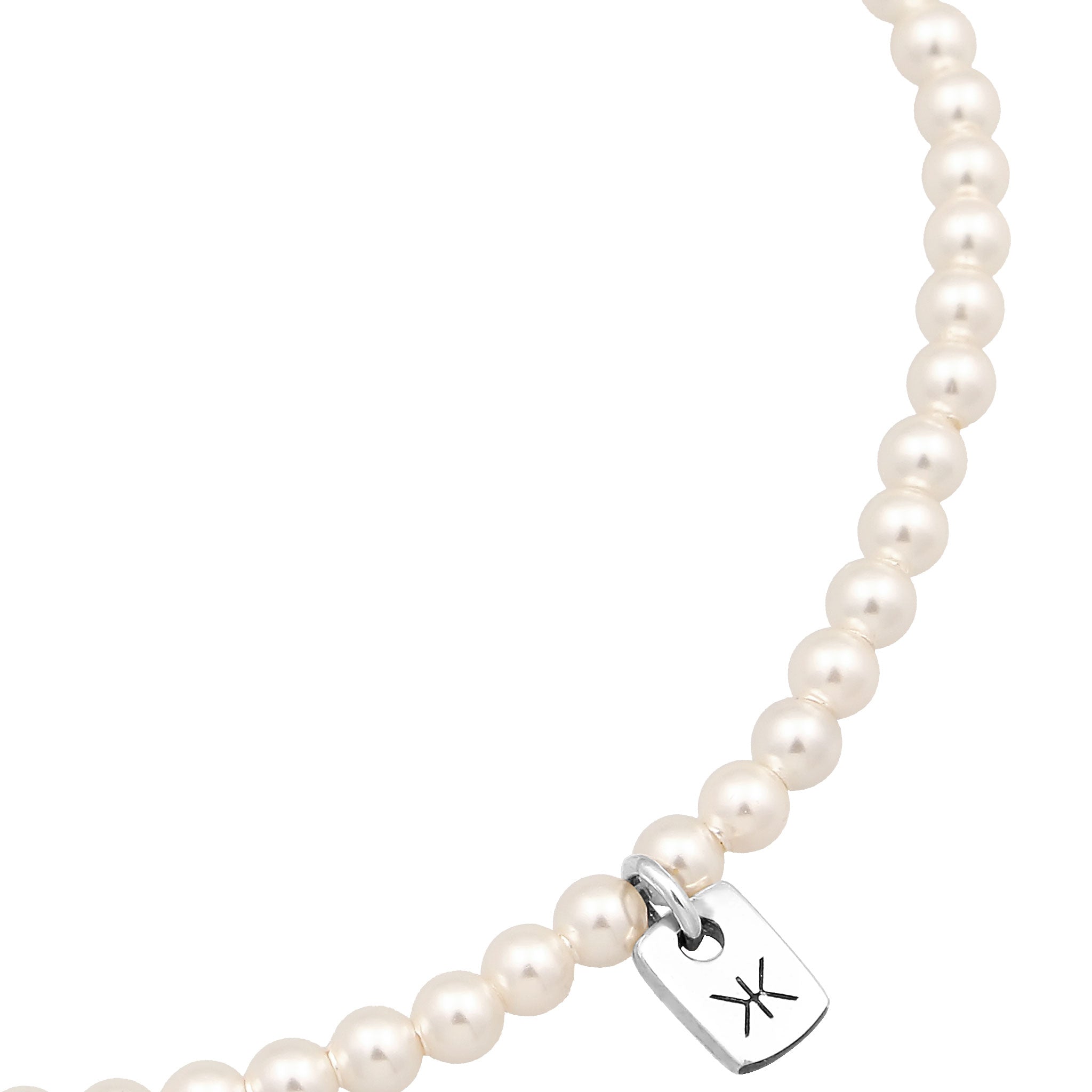 Silber - KUZZOI | Armband | Perlen von Swarovski® (Weiß) | 925 Sterling Silber