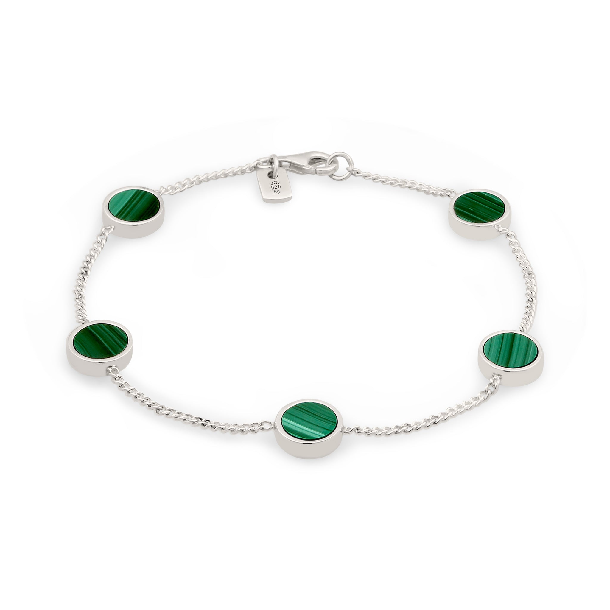 Silber - KUZZOI | Panzer-Armband | Malachit (Grün) | 925 Sterling Silber