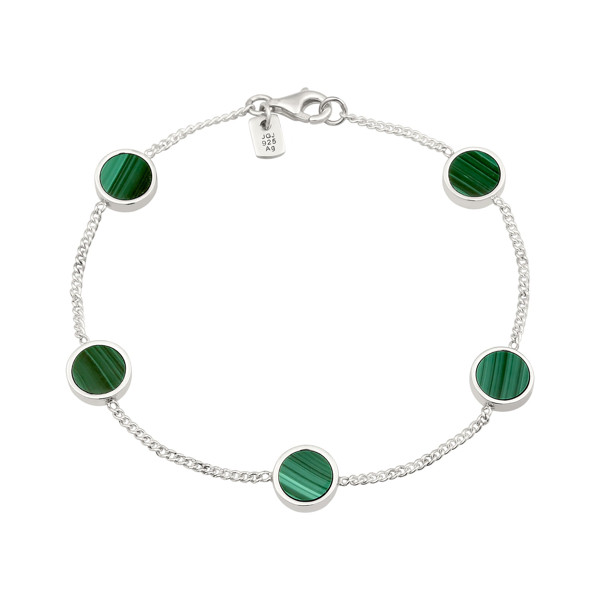 Silber - KUZZOI | Panzer-Armband | Malachit (Grün) | 925 Sterling Silber