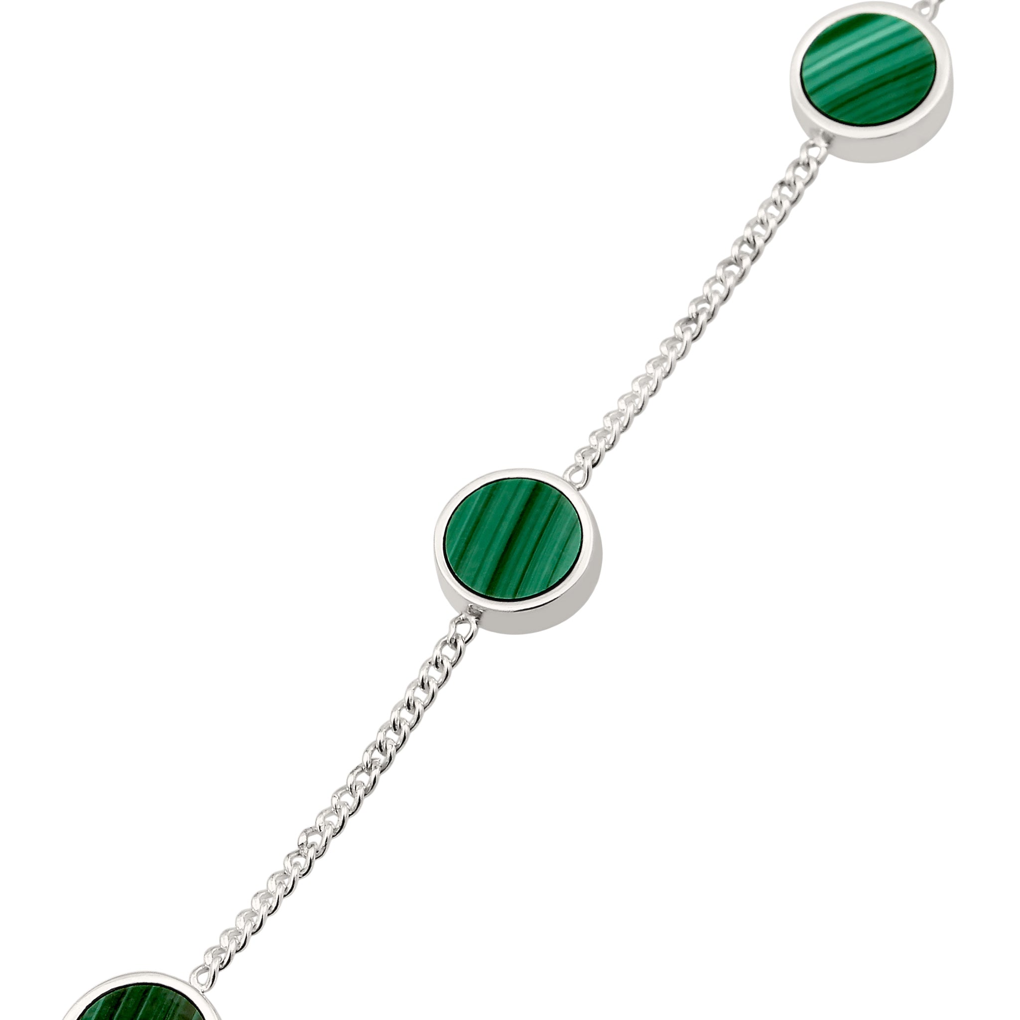 Silber - KUZZOI | Panzer-Armband | Malachit (Grün) | 925 Sterling Silber