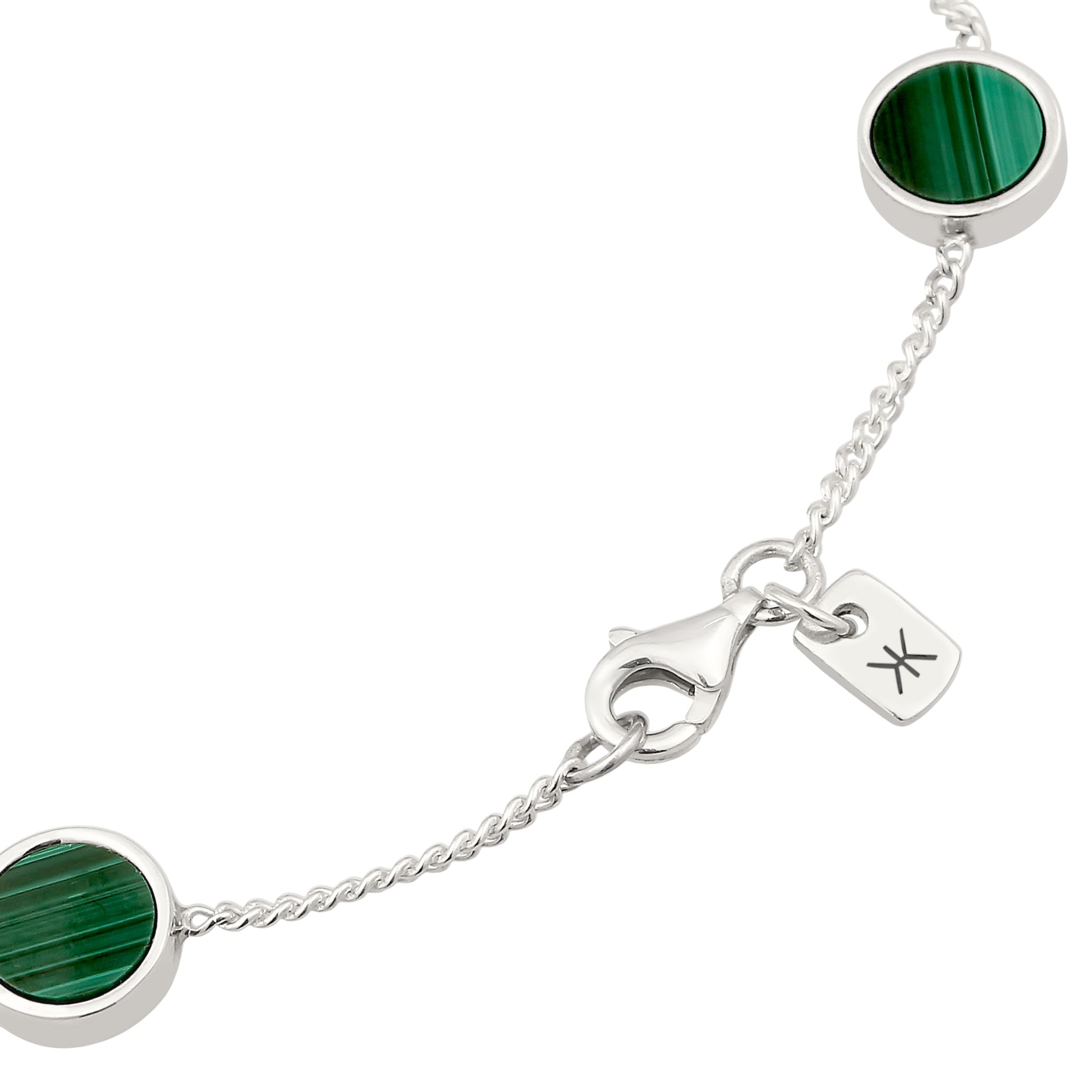 Silber - KUZZOI | Panzer-Armband | Malachit (Grün) | 925 Sterling Silber