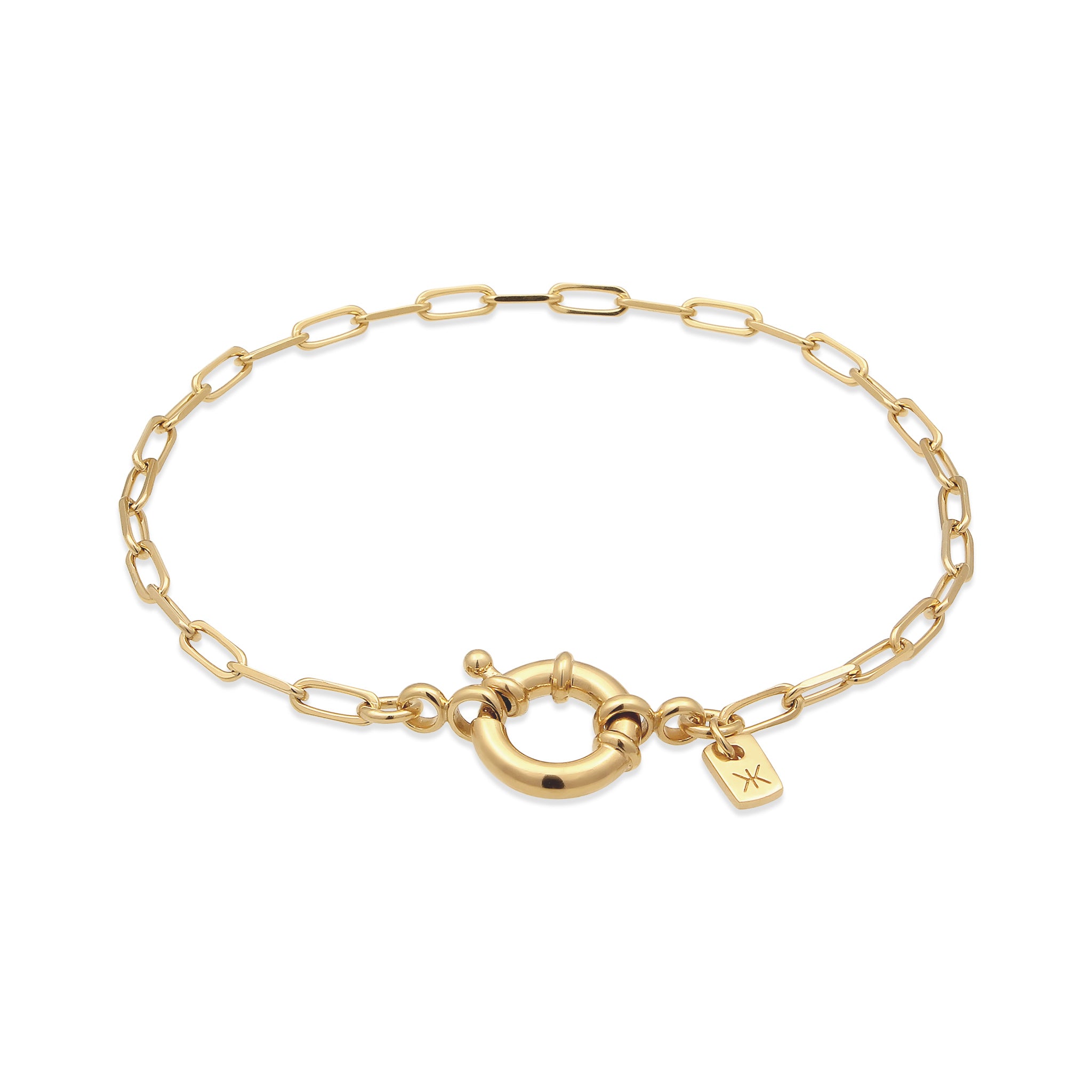 Gold - KUZZOI | Glieder-Armband Oval | 925 Sterling Silber vergoldet