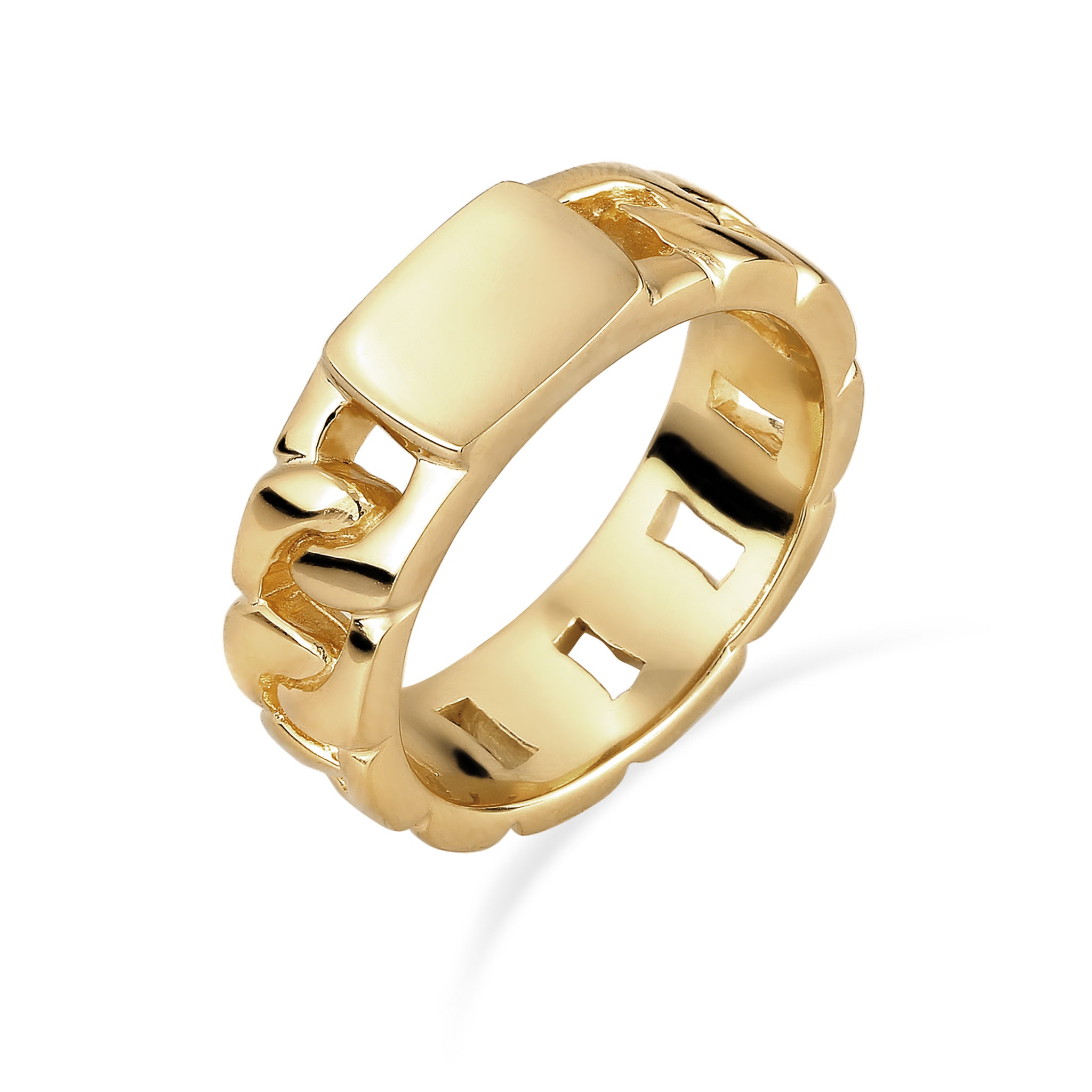 Gold - KUZZOI | Siegelring Chunky Chain | 925 Sterling Silber vergoldet