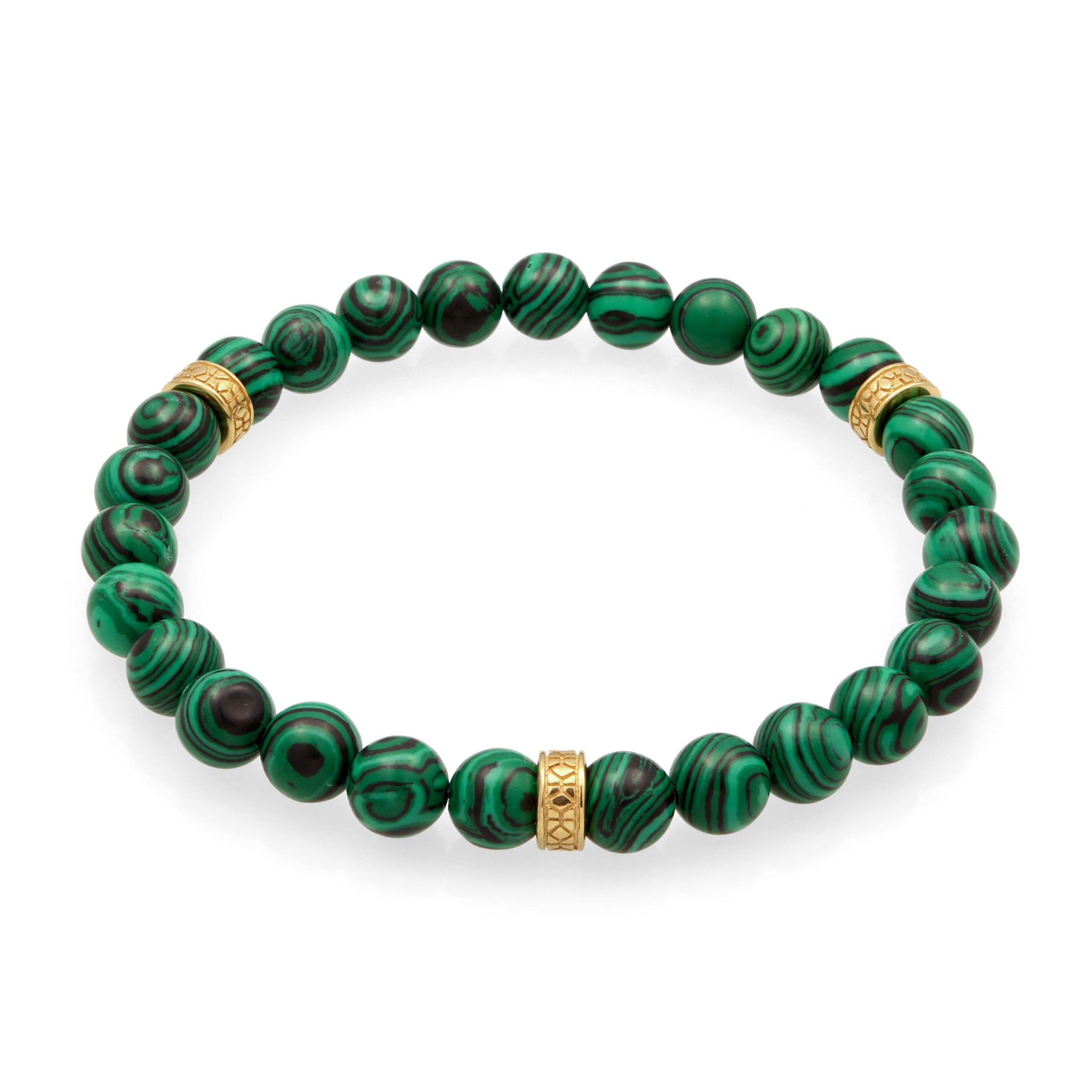 Gold - KUZZOI | Armband | Malachit (Green) | 925er Sterling Silber vergoldet