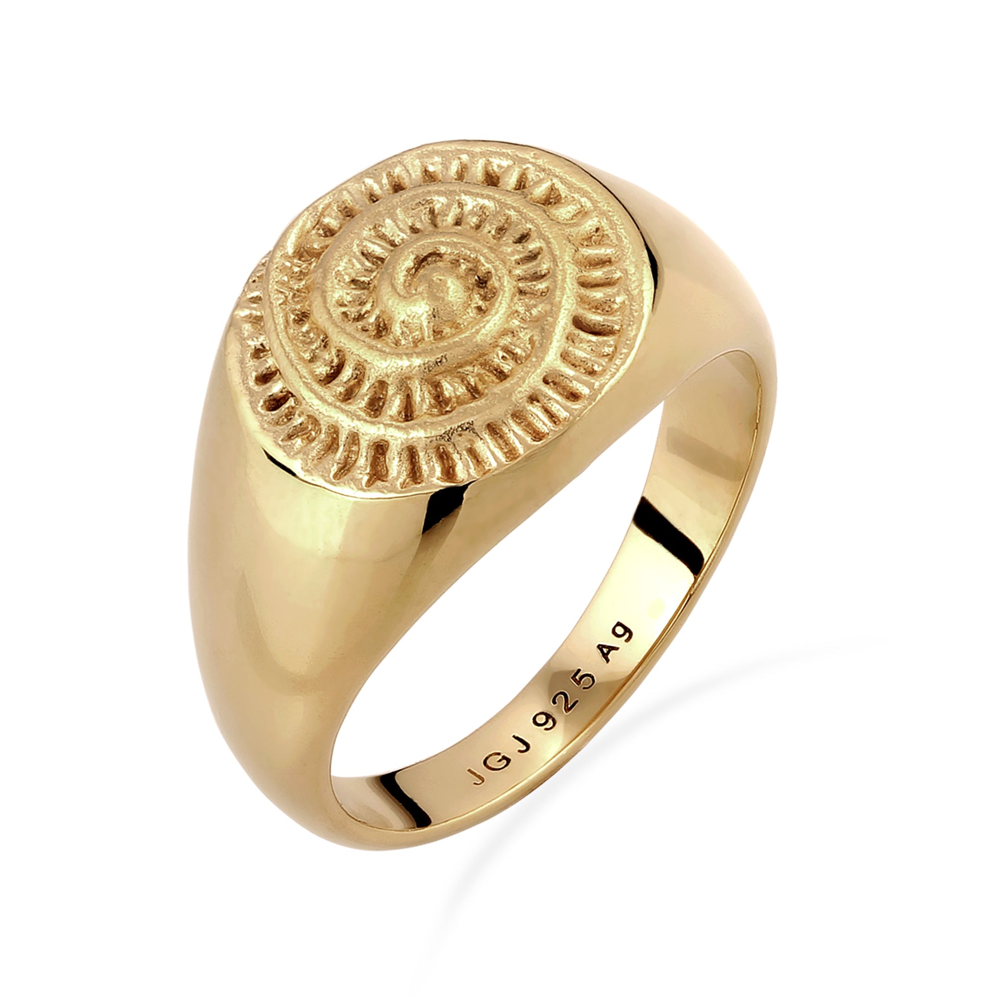 Gold - KUZZOI | Siegelring Vintage | 925 Sterling Silber vergoldet