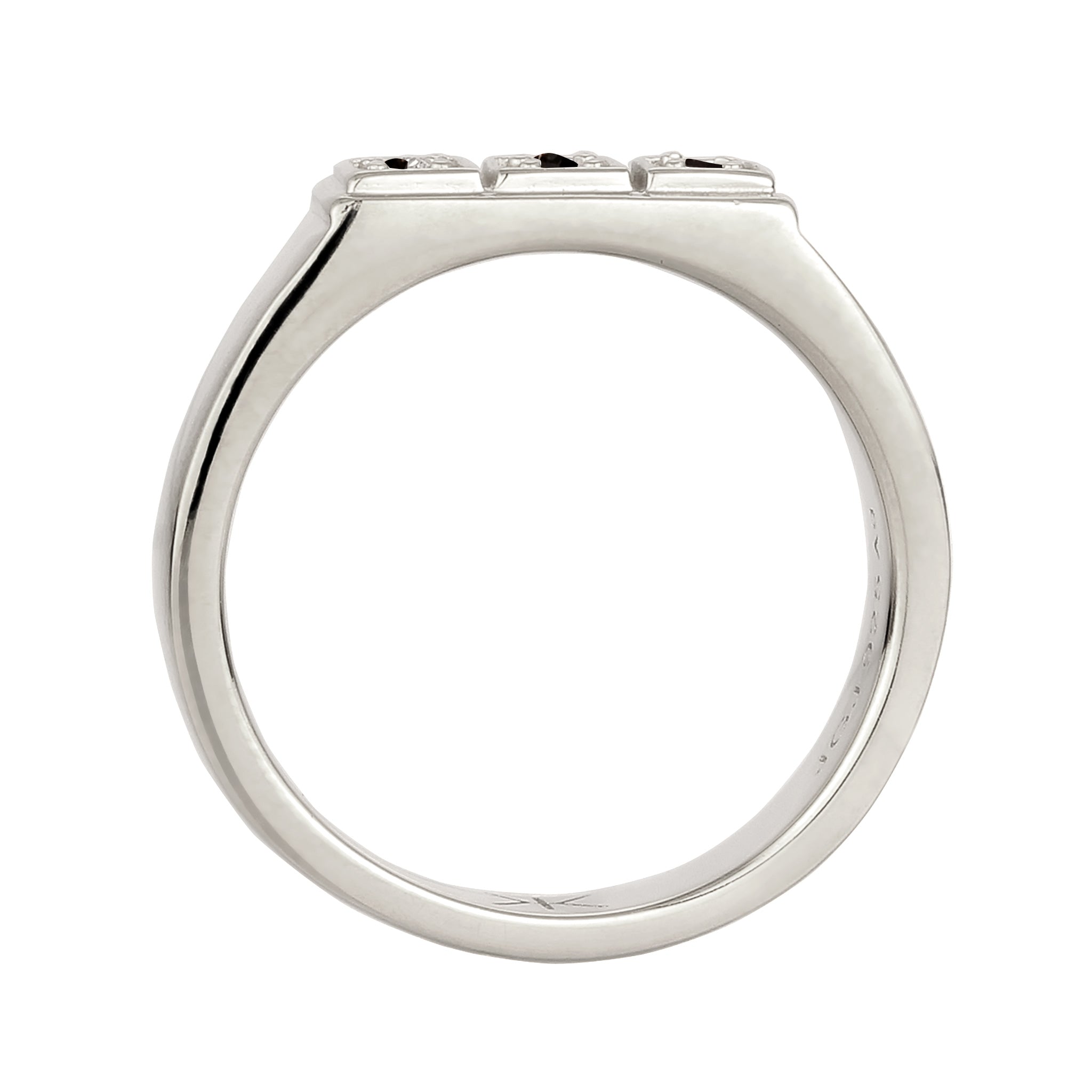 Silber - KUZZOI | Siegelring | Mit Kristallen von Swarovski® (Schwarz) | 925 Sterling Silber