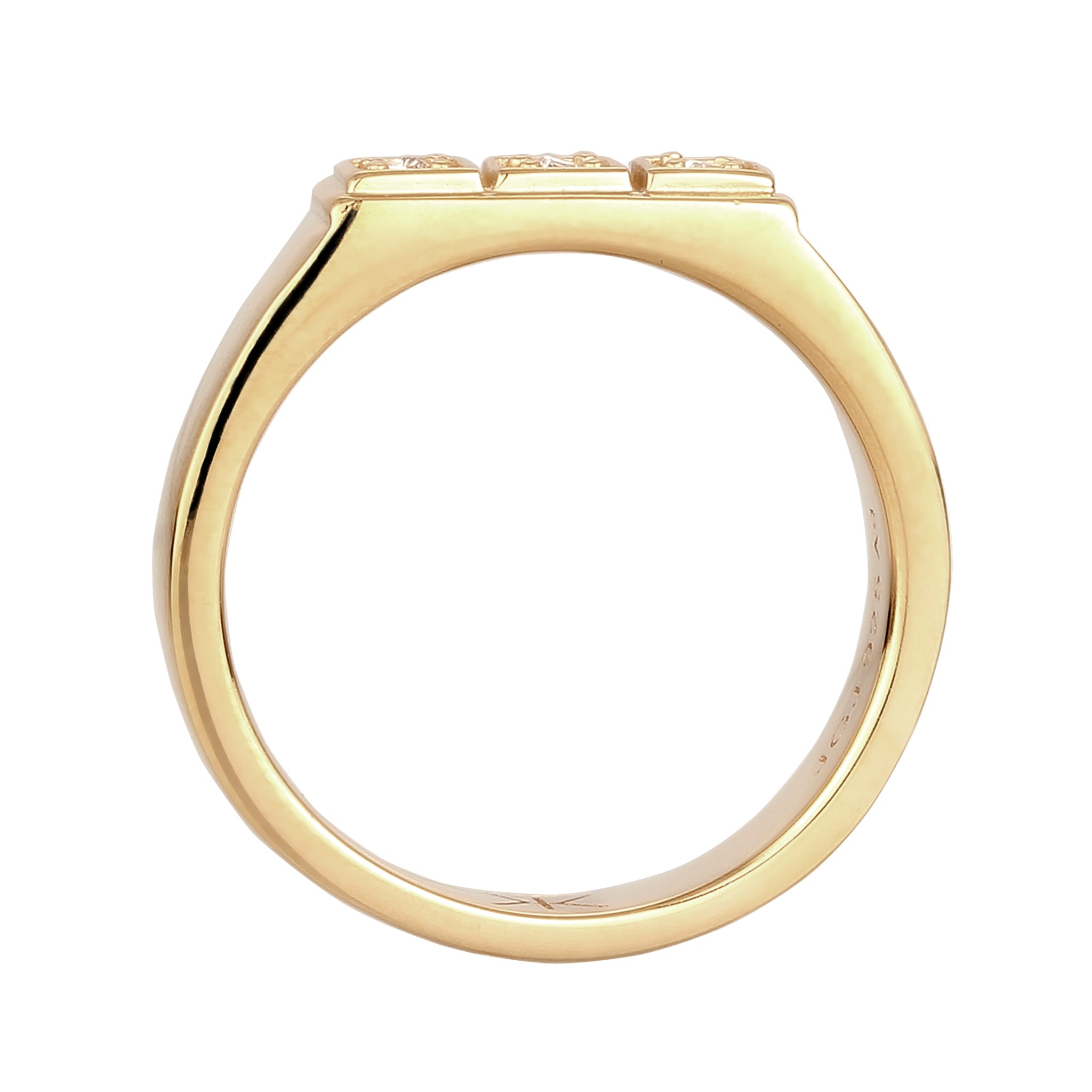 Gold - KUZZOI | Siegelring | Mit Kristallen von Swarovski® (Weiß) | 925 Sterling Silber vergoldet