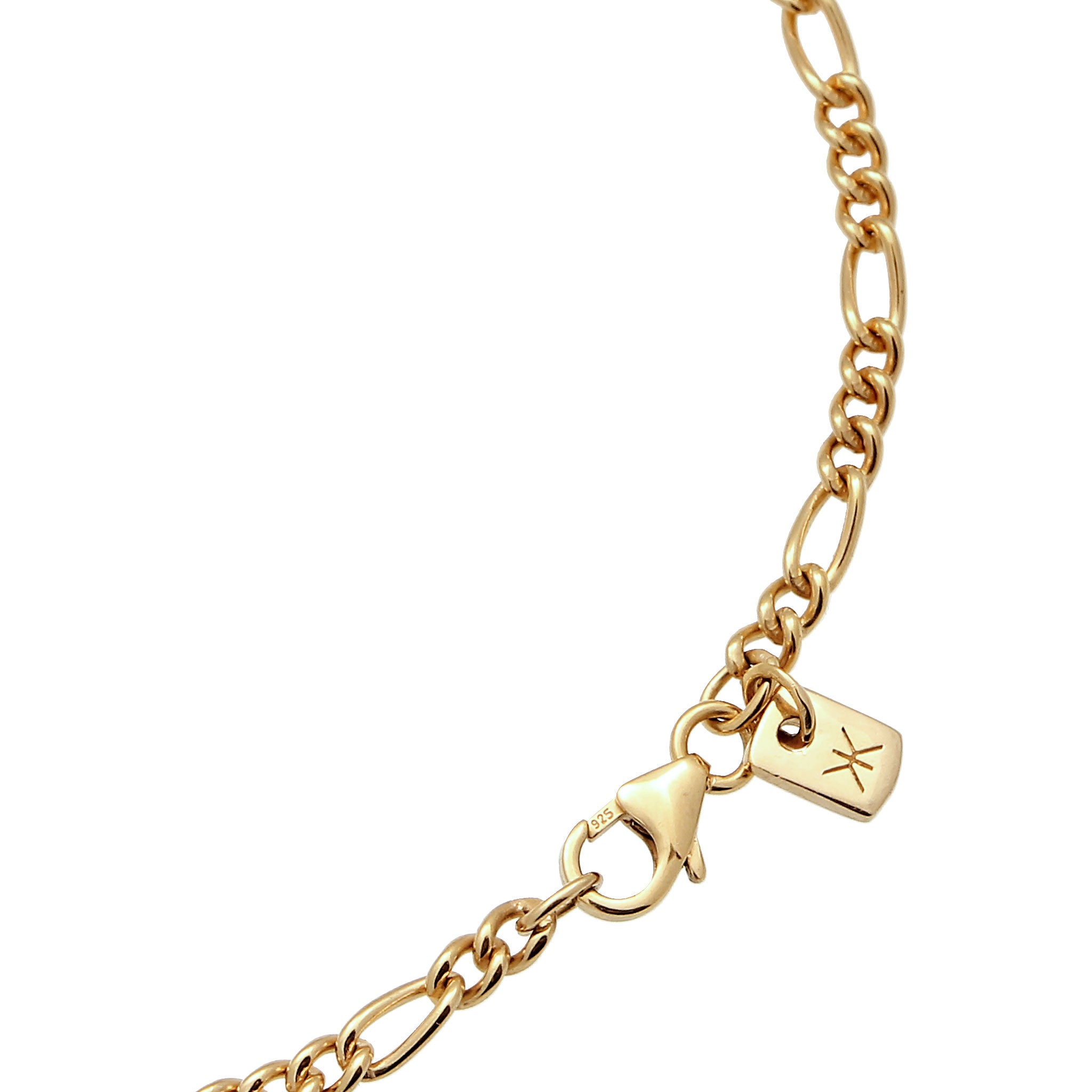 Gold - KUZZOI | Armband Kreuz | Figarokette | 925 Sterling Silber vergoldet