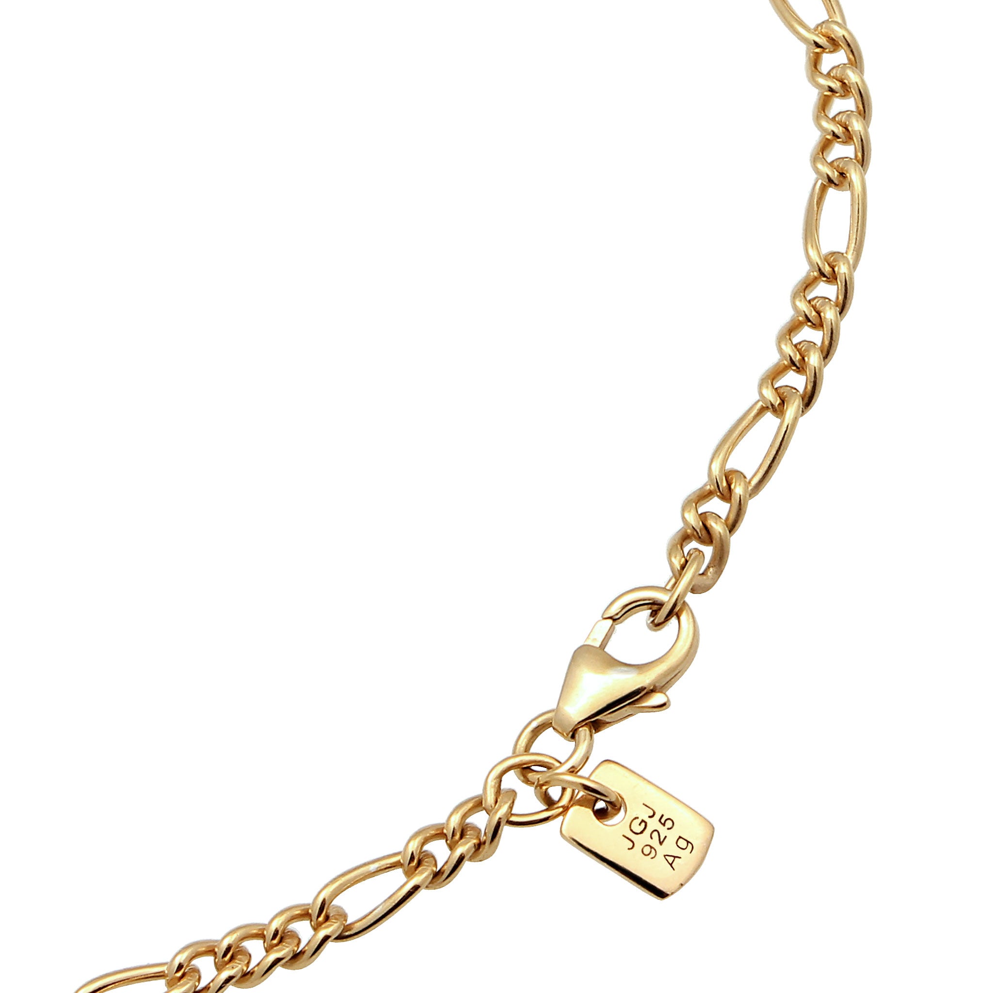 Gold - KUZZOI | Armband Kreuz | Figarokette | 925 Sterling Silber vergoldet