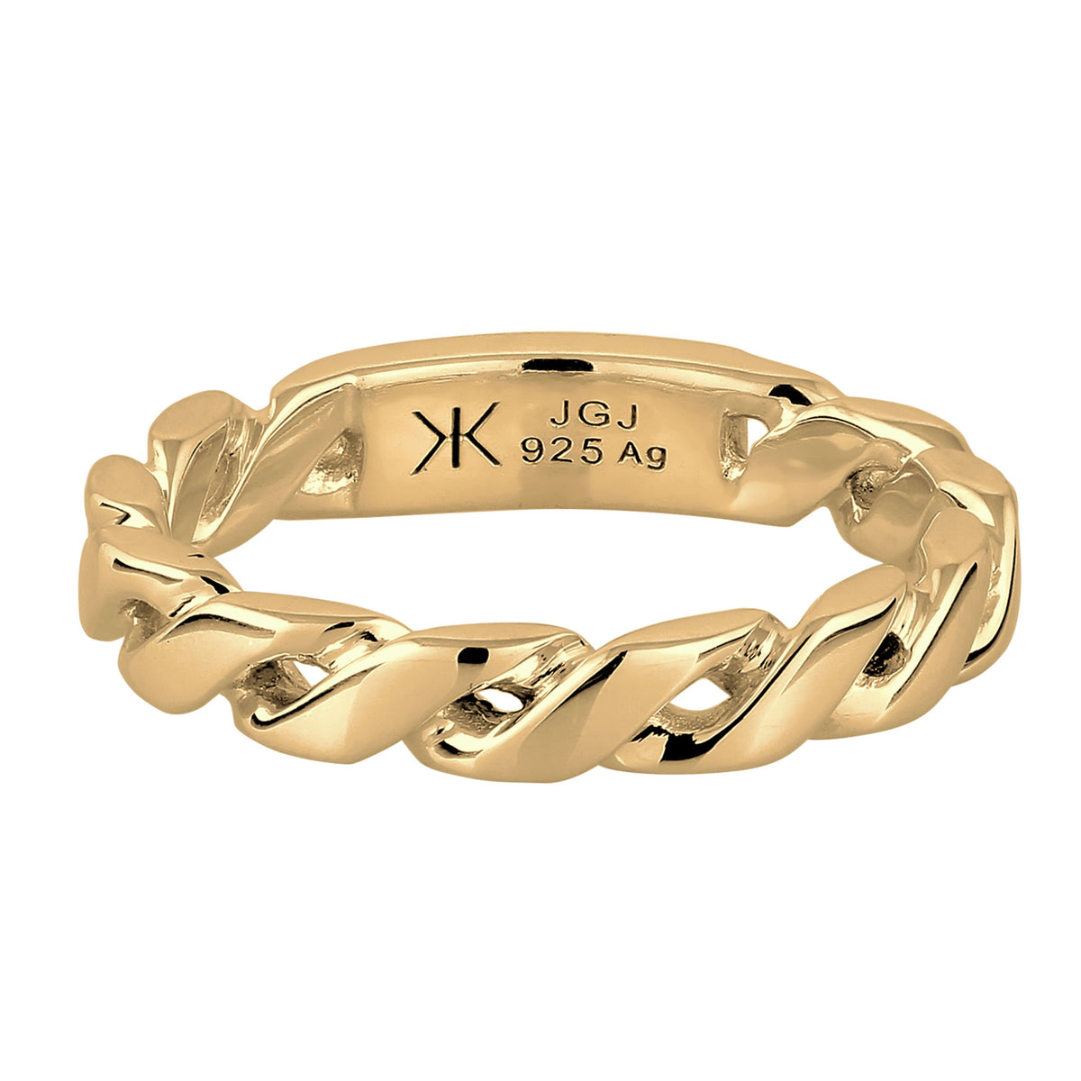 Gold - KUZZOI | Bandring Twisted | 925 Sterling Silber vergoldet