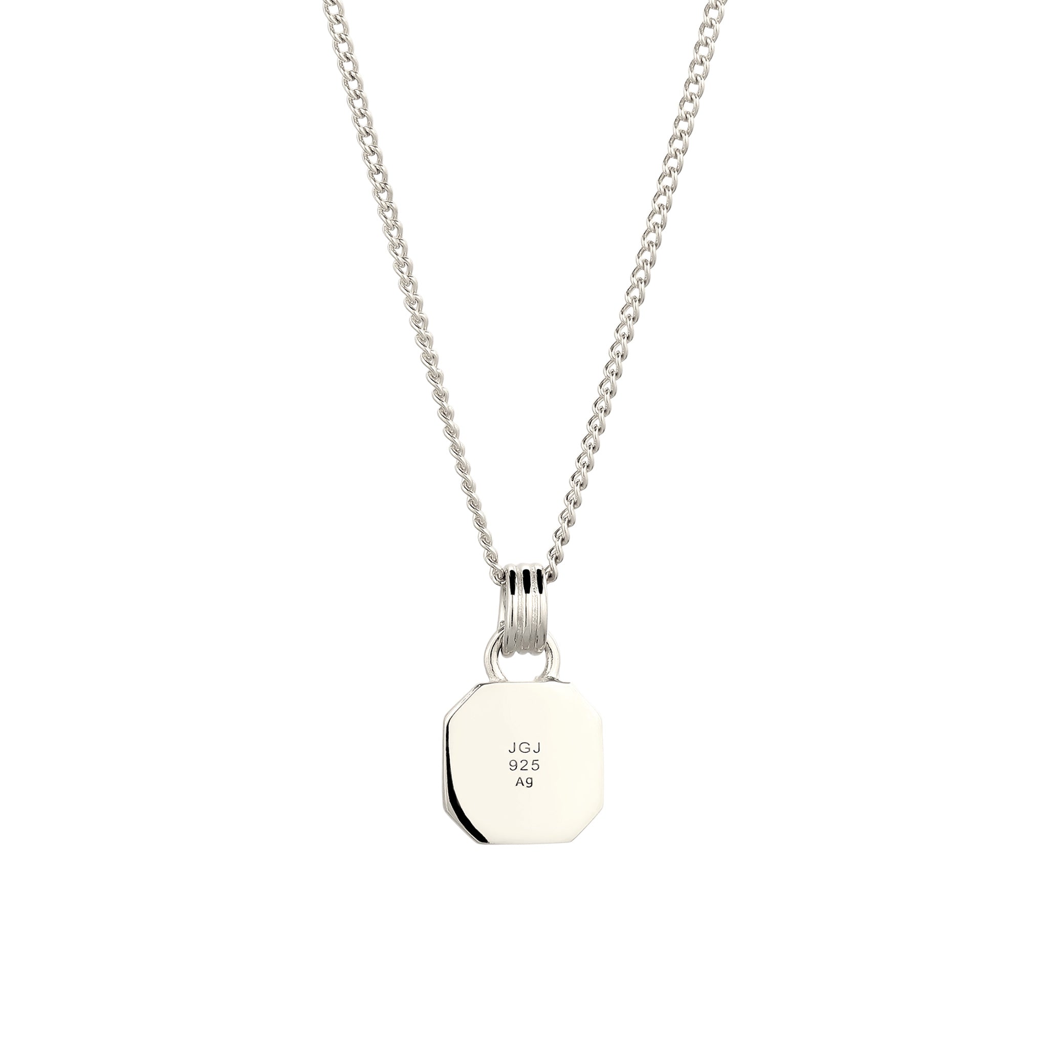 Silber - KUZZOI | Halskette mit Anhänger | Emaille (Grün) | 925 Sterling Silber