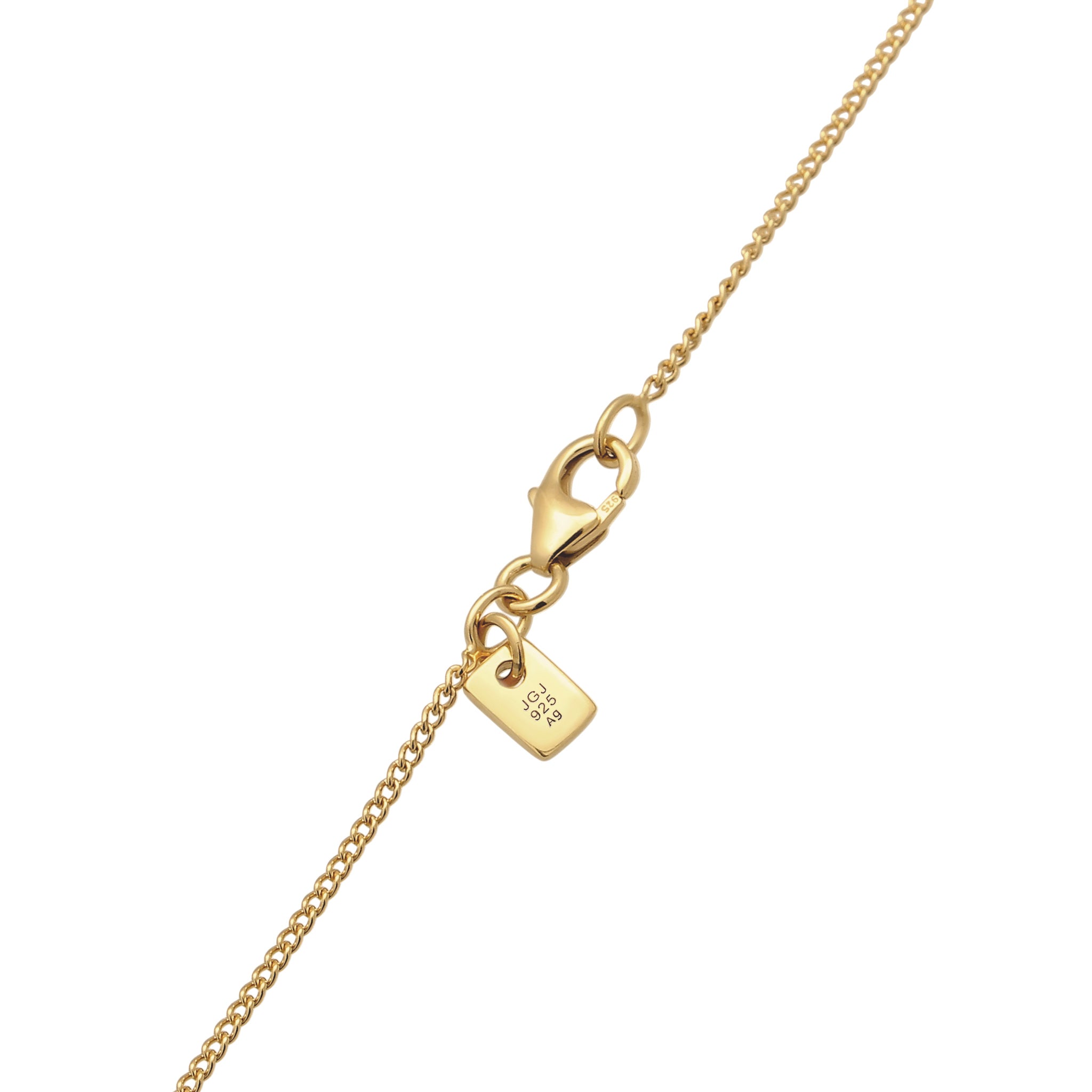 Gold - KUZZOI | Halskette mit Anhänger | Emaille (Grün) | 925 Sterling Silber vergoldet