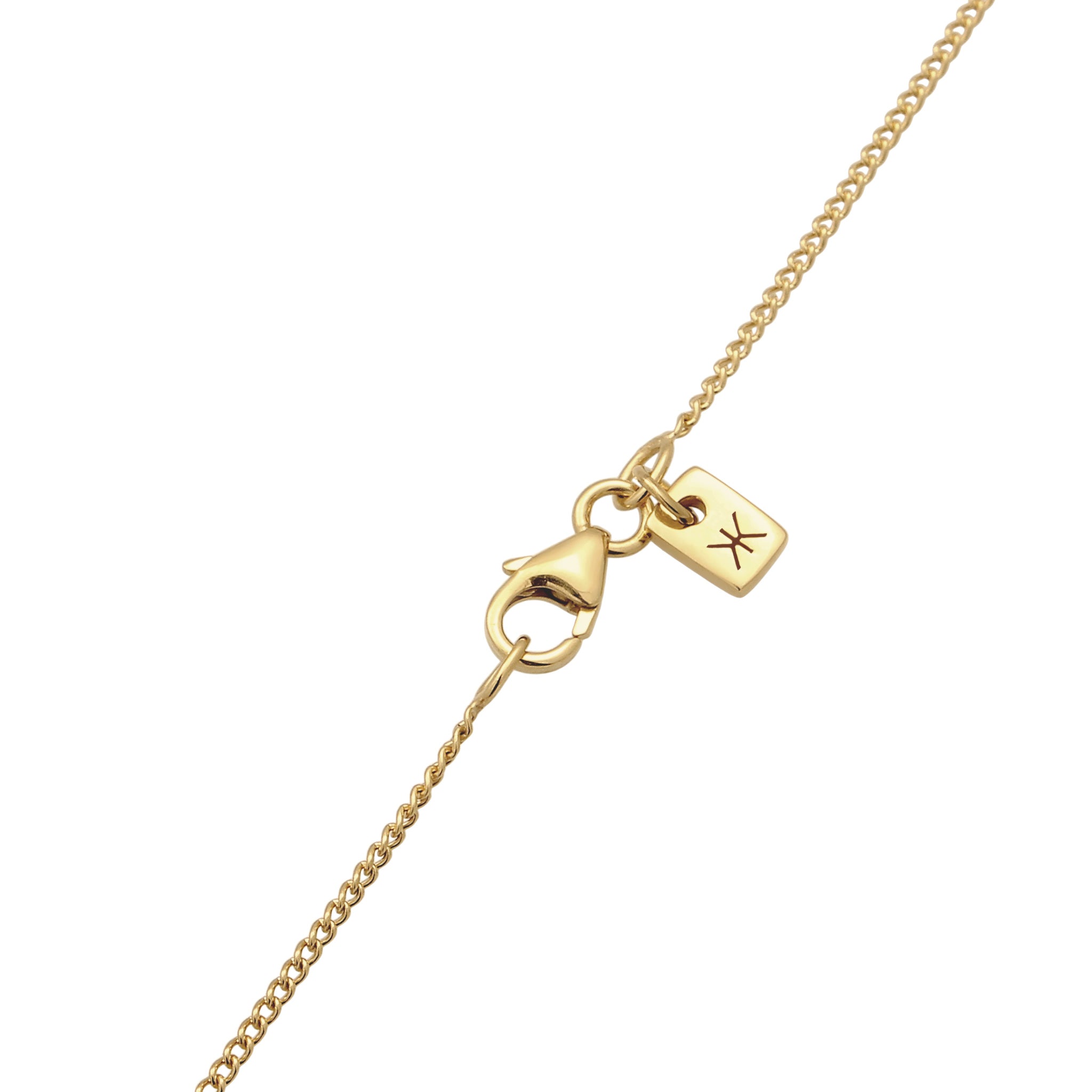 Gold - KUZZOI | Halskette mit Anhänger | Emaille (Grün) | 925 Sterling Silber vergoldet