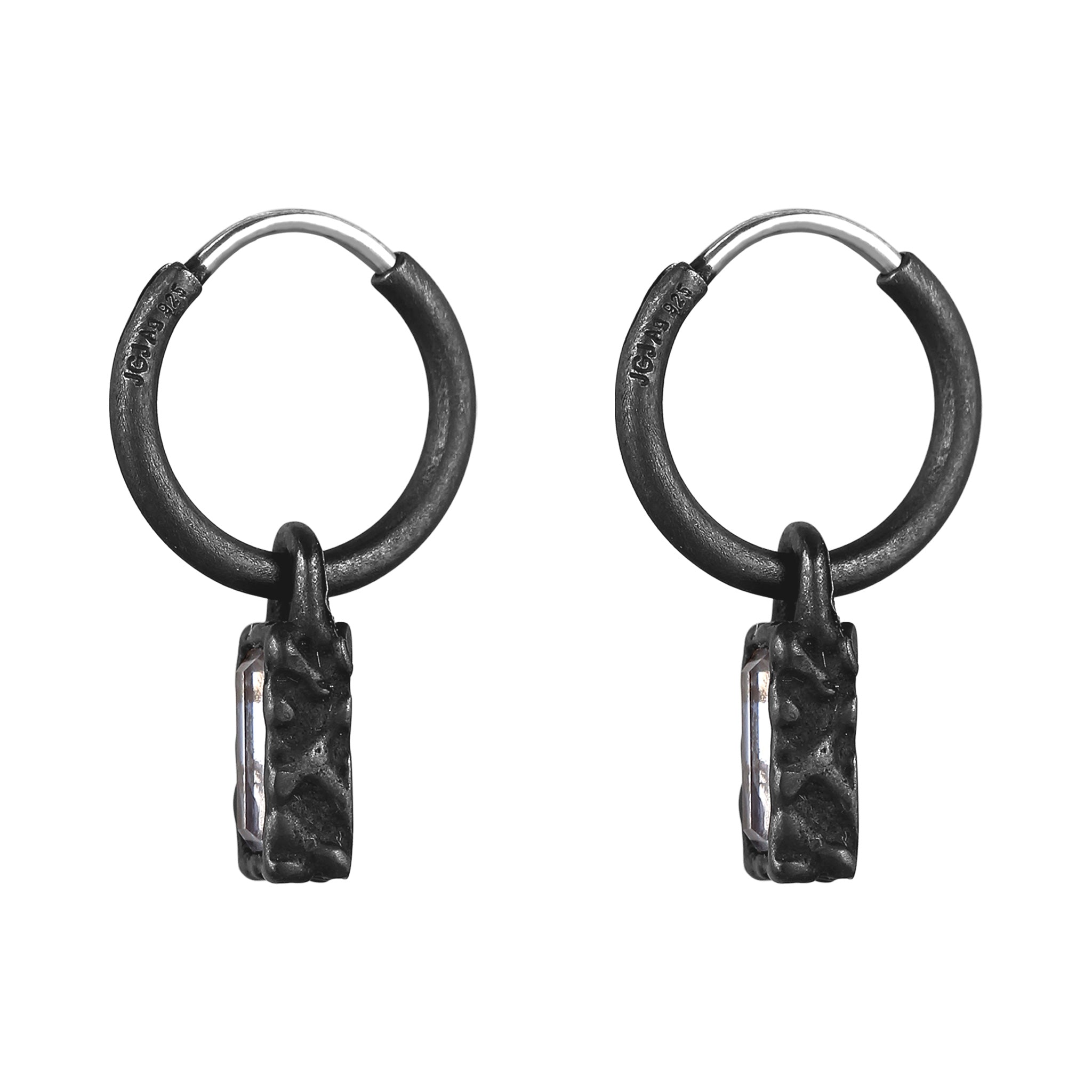 Blau - KUZZOI | Creolen Quadrat | Swarovski® Kristalle (Blau) | 925 Sterling Silber