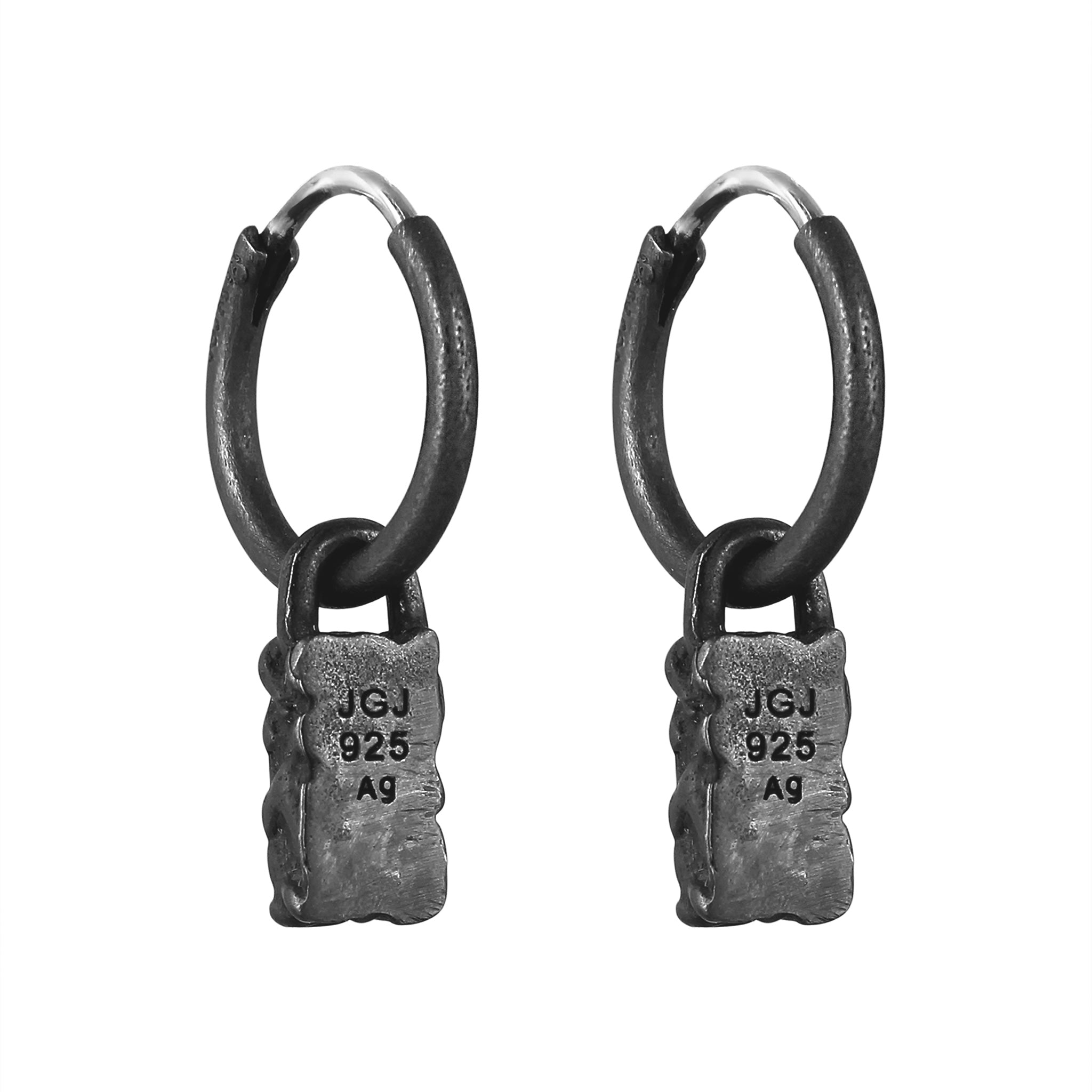 Blau - KUZZOI | Creolen Quadrat | Swarovski® Kristalle (Blau) | 925 Sterling Silber