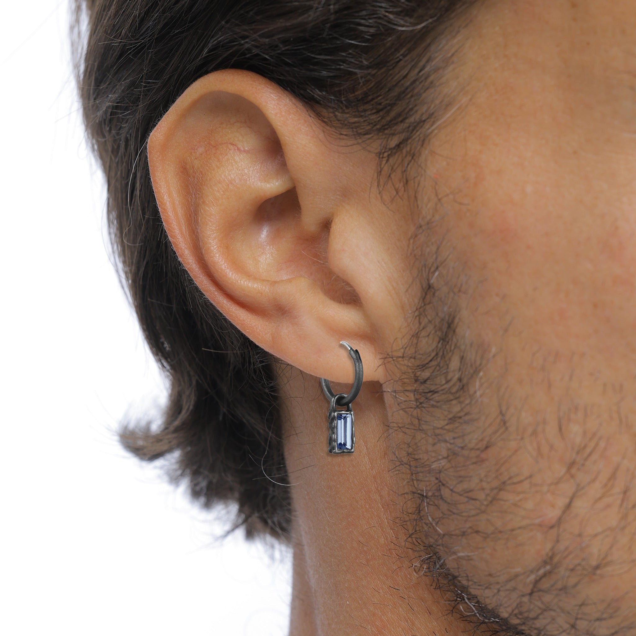Blau - KUZZOI | Creolen Quadrat | Swarovski® Kristalle (Blau) | 925 Sterling Silber
