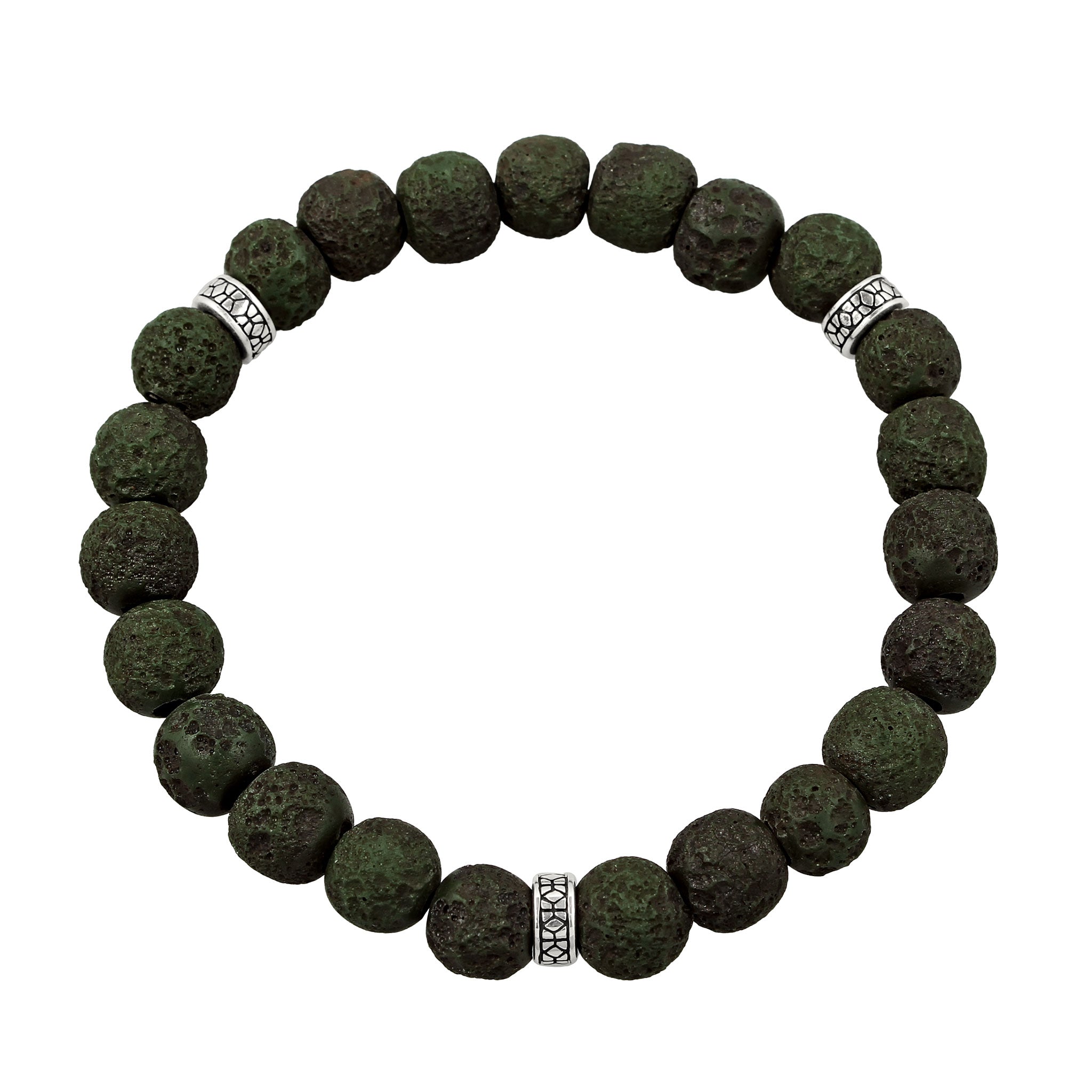 Silber - KUZZOI | Armband Vintage | Glasperlen (Dunkelgrün) | 925 Sterling Silber
