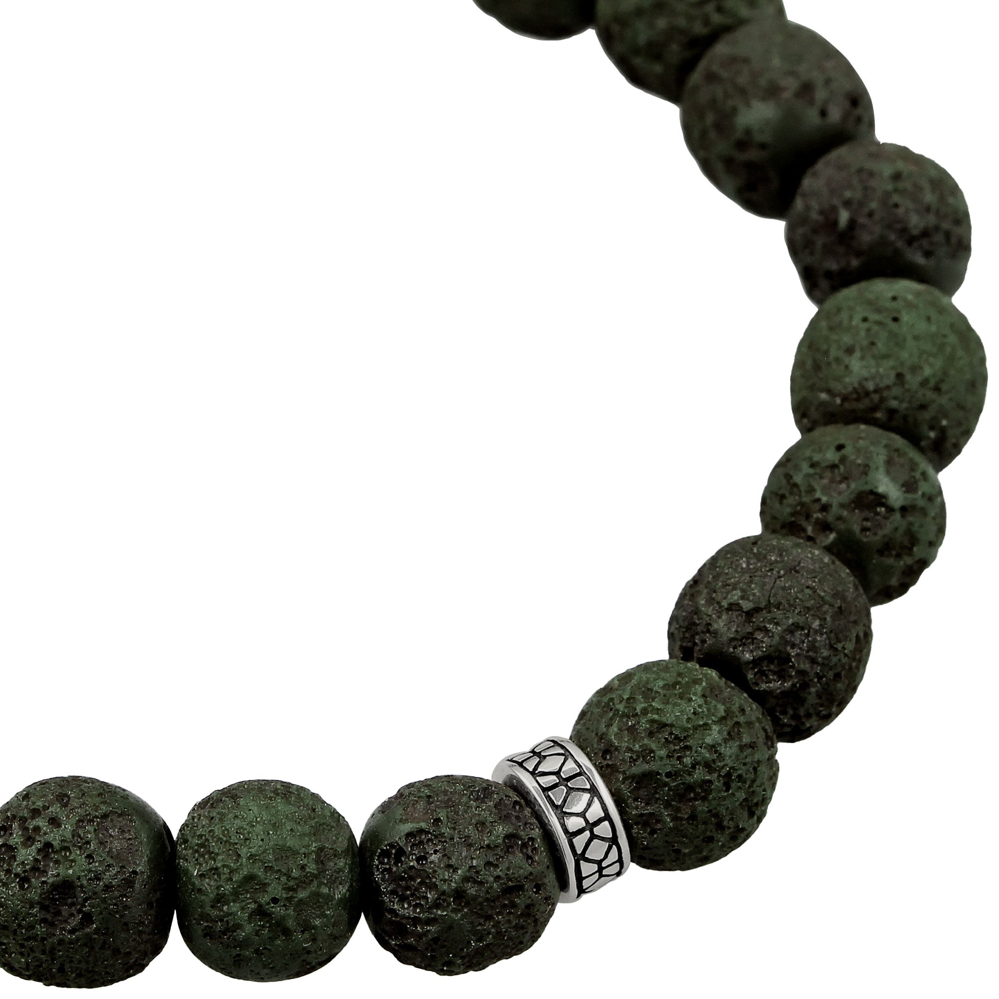 Silber - KUZZOI | Armband Vintage | Glasperlen (Dunkelgrün) | 925 Sterling Silber